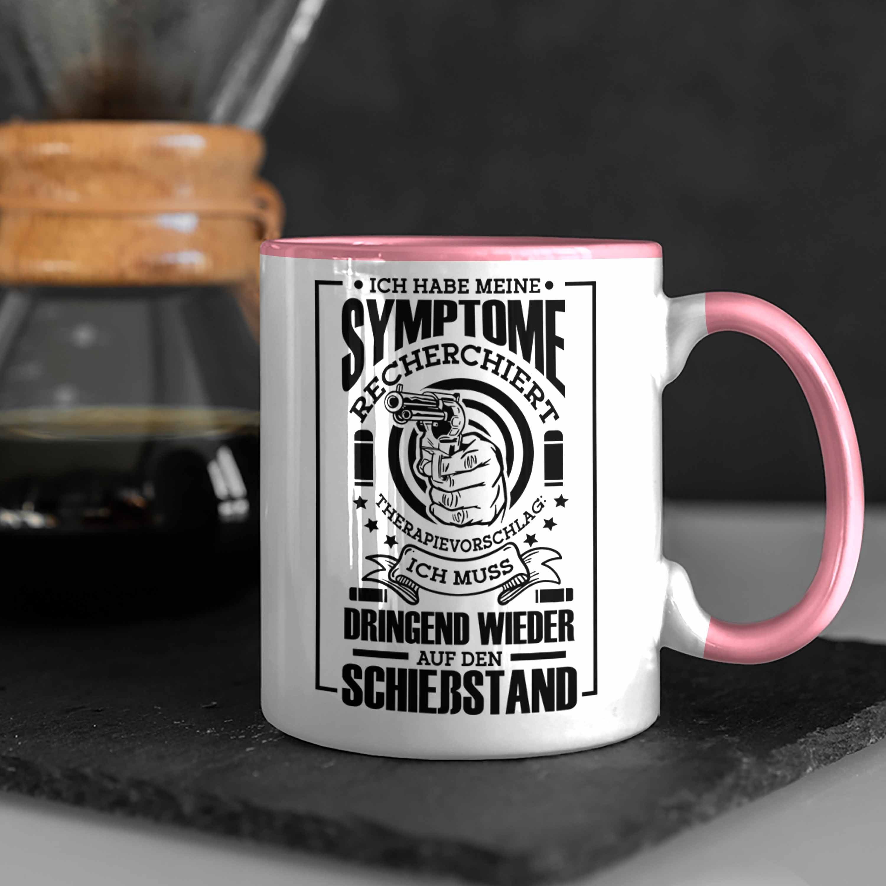 Trendation Tasse Lustige Schießen-Tasse für Dringend Sportschützen Ich Geschenk Muss Rosa Wi