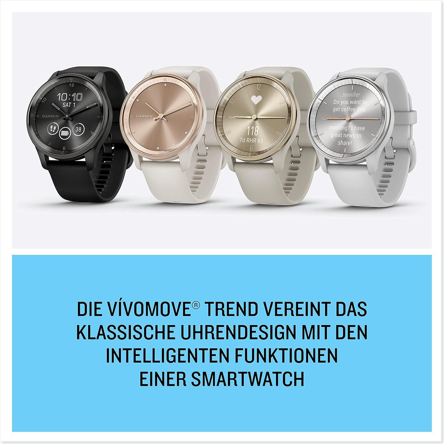 Garmin 010-02665-01 Smartwatch (Andriod ios), Elegante Hybrid Smartwatch