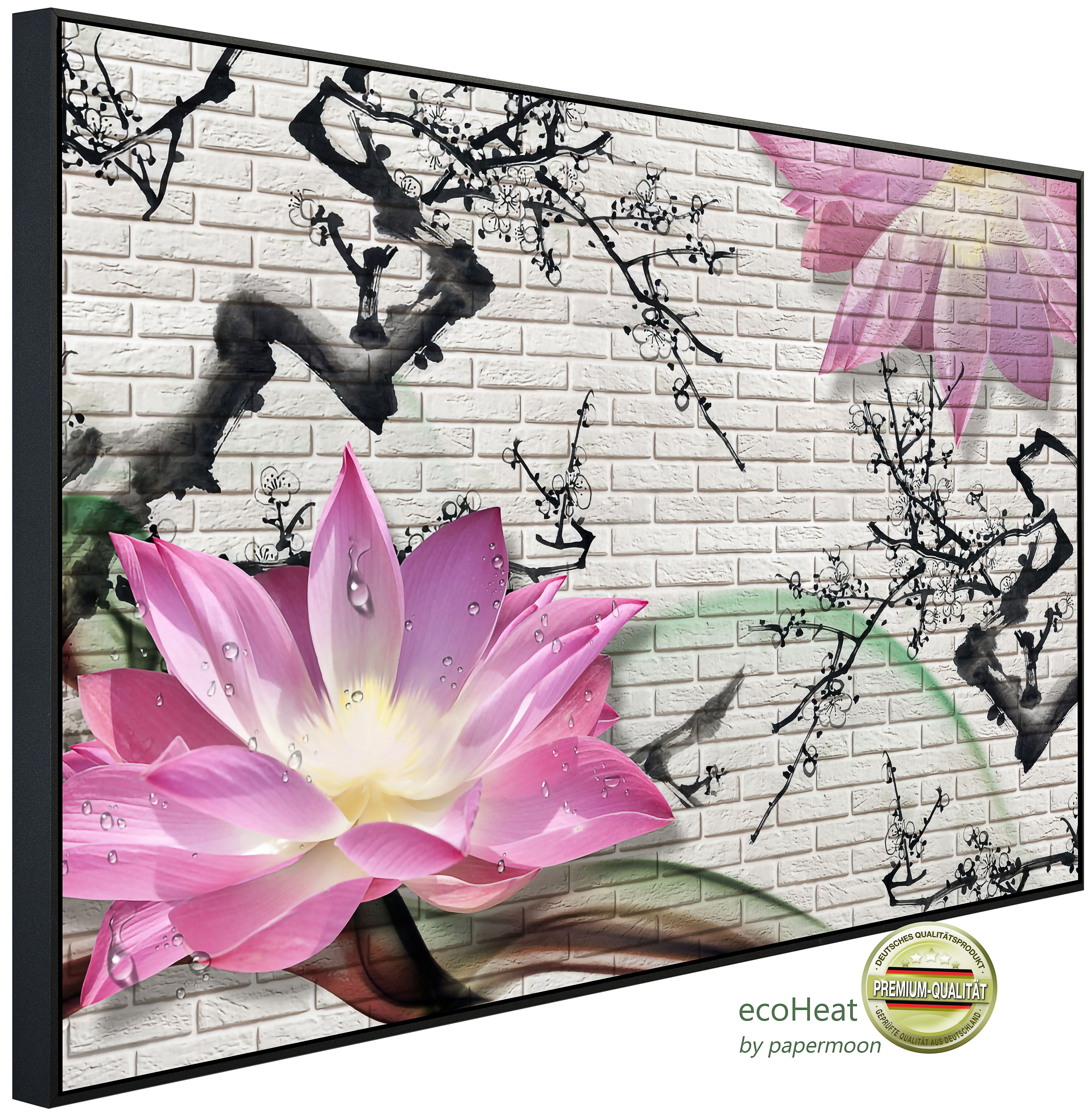 Papermoon Infrarotheizung INFRAROT-BILD-HEIZUNG, Lotus Blume, TÜV-Rheinland/GS zertifiziert, angenehme Strahlungswärme