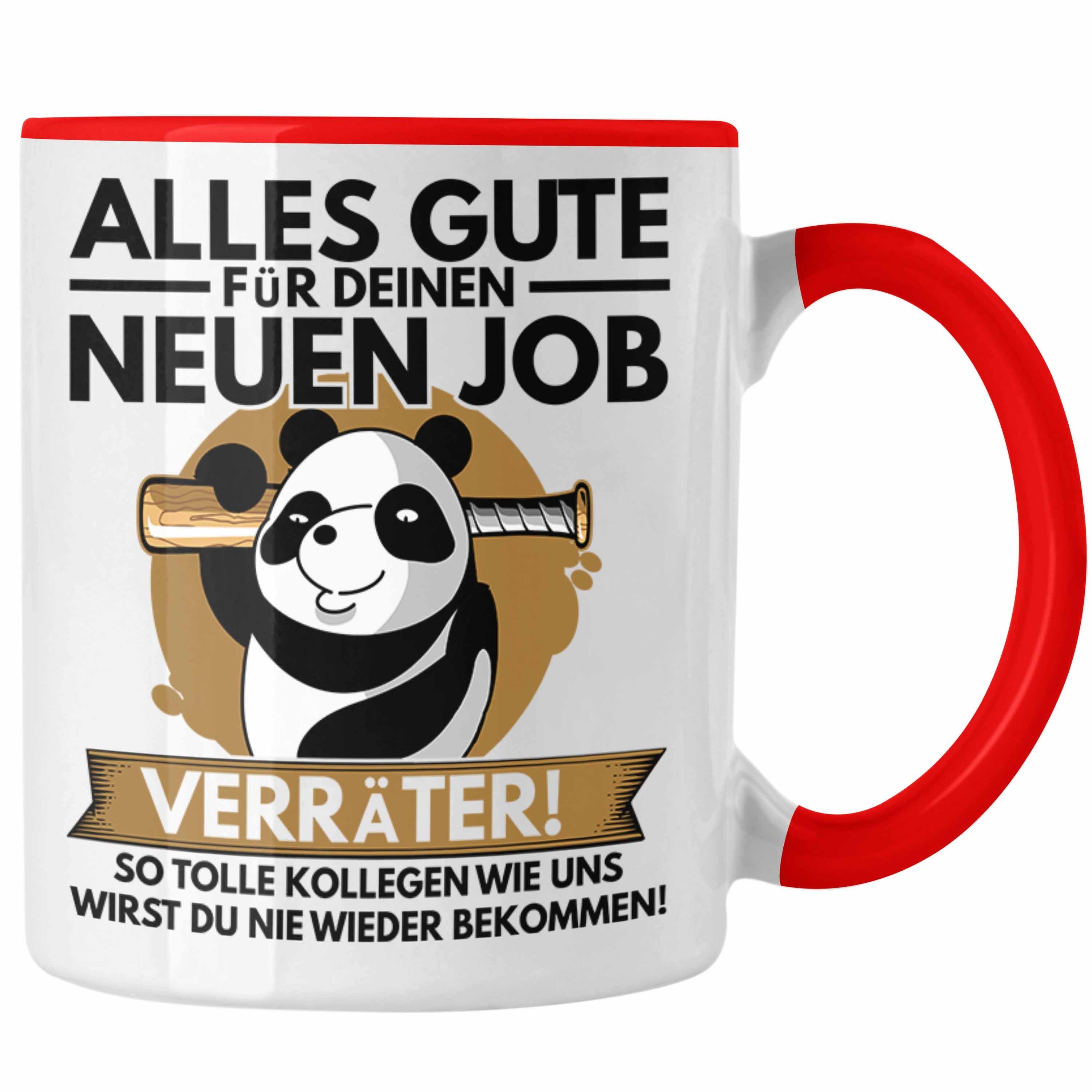 Trendation Tasse Trendation - Jobwechsel Tasse Geschenk Neuer Job Abschied Abschiedsgeschenk Kollege Kollegin Alles Gute Für Den Neuen Job Rot