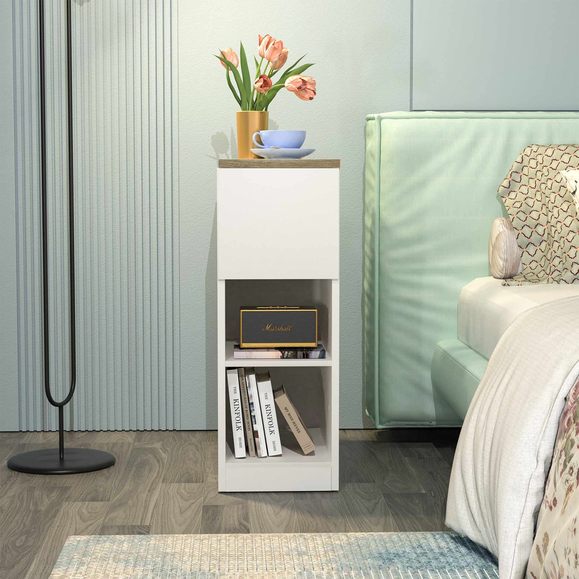 JEOBEST Nachttisch Nachtschrank Nachtkommode Schmal für günstig online kaufen