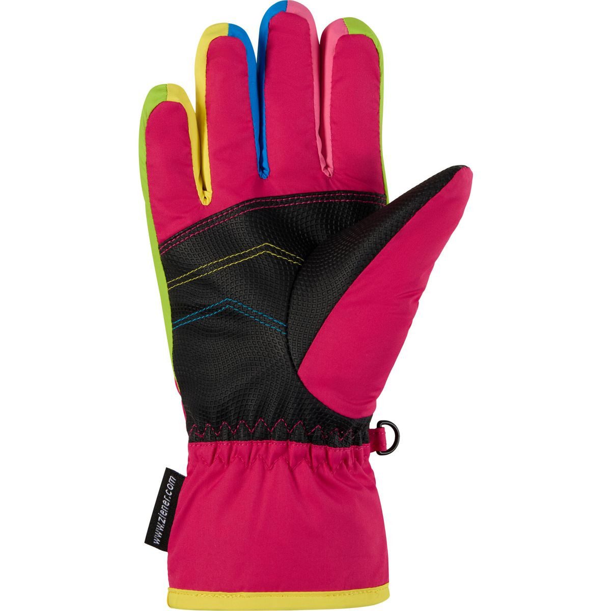 Ziener Skihandschuhe Lamil-z AS Glove Junior Unisex Bunte Skihandschuhe für Kinder mit wasser- und winddichter Membran