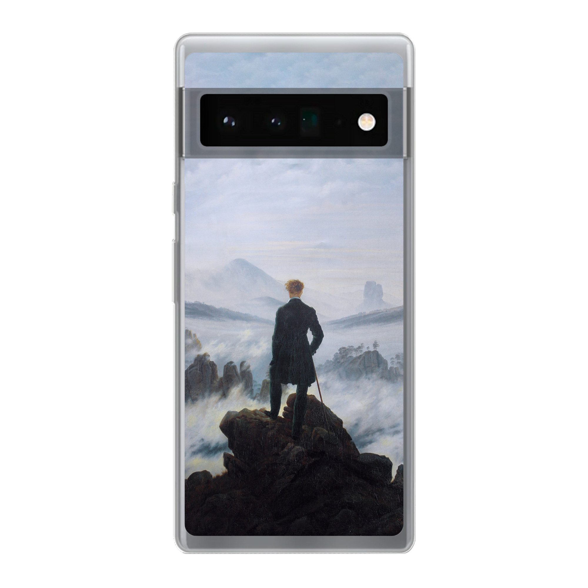 MuchoWow Handyhülle für Google Pixel 6 Pro Der Wanderer über dem Nebelmeer - Caspar David, Handy Case, Silikon, Bumper Case Dünn