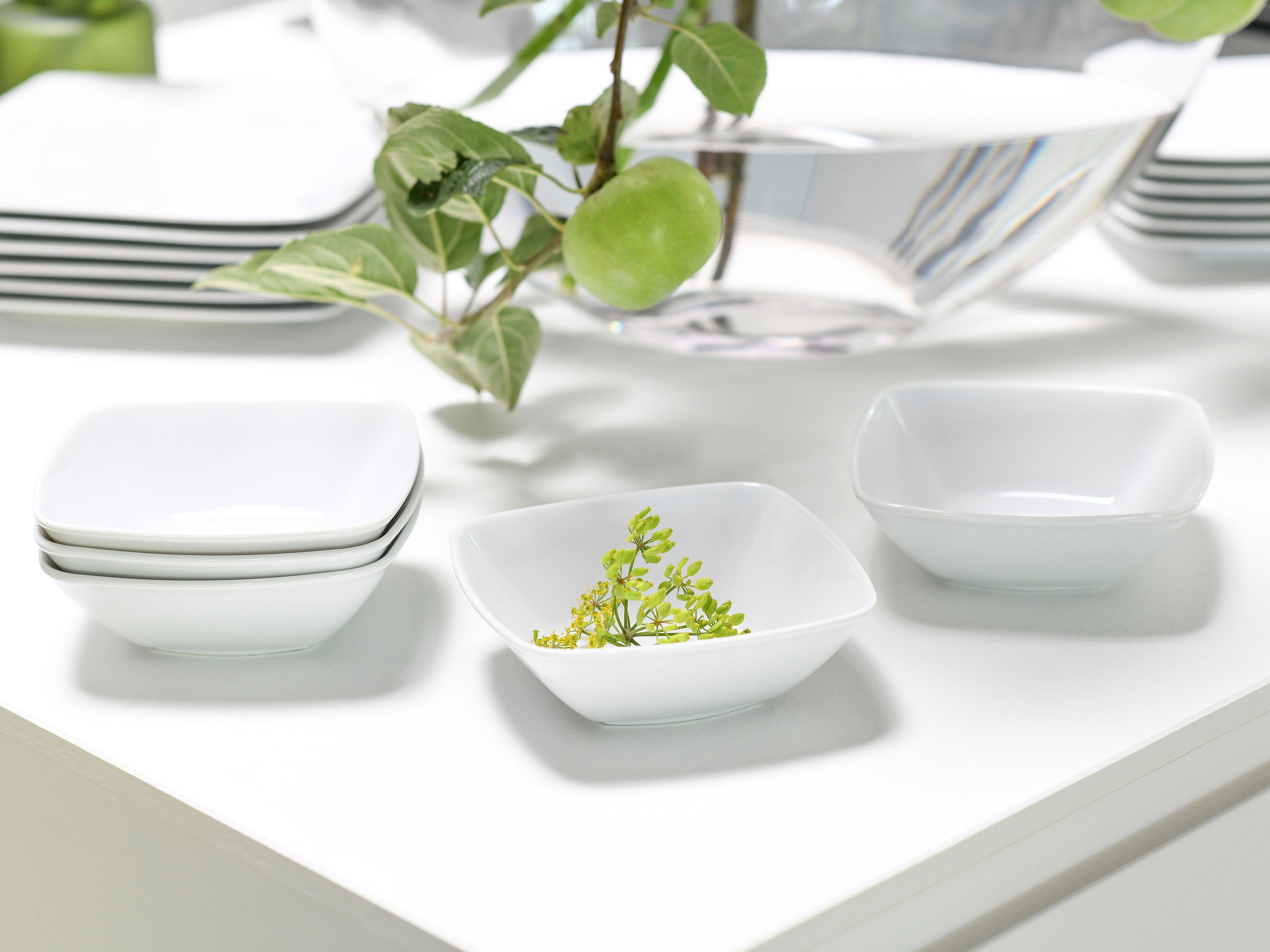 CreaTable Müslischale Victoria Weiss, Porzellan, (Set, 6-tlg), Made in Europe