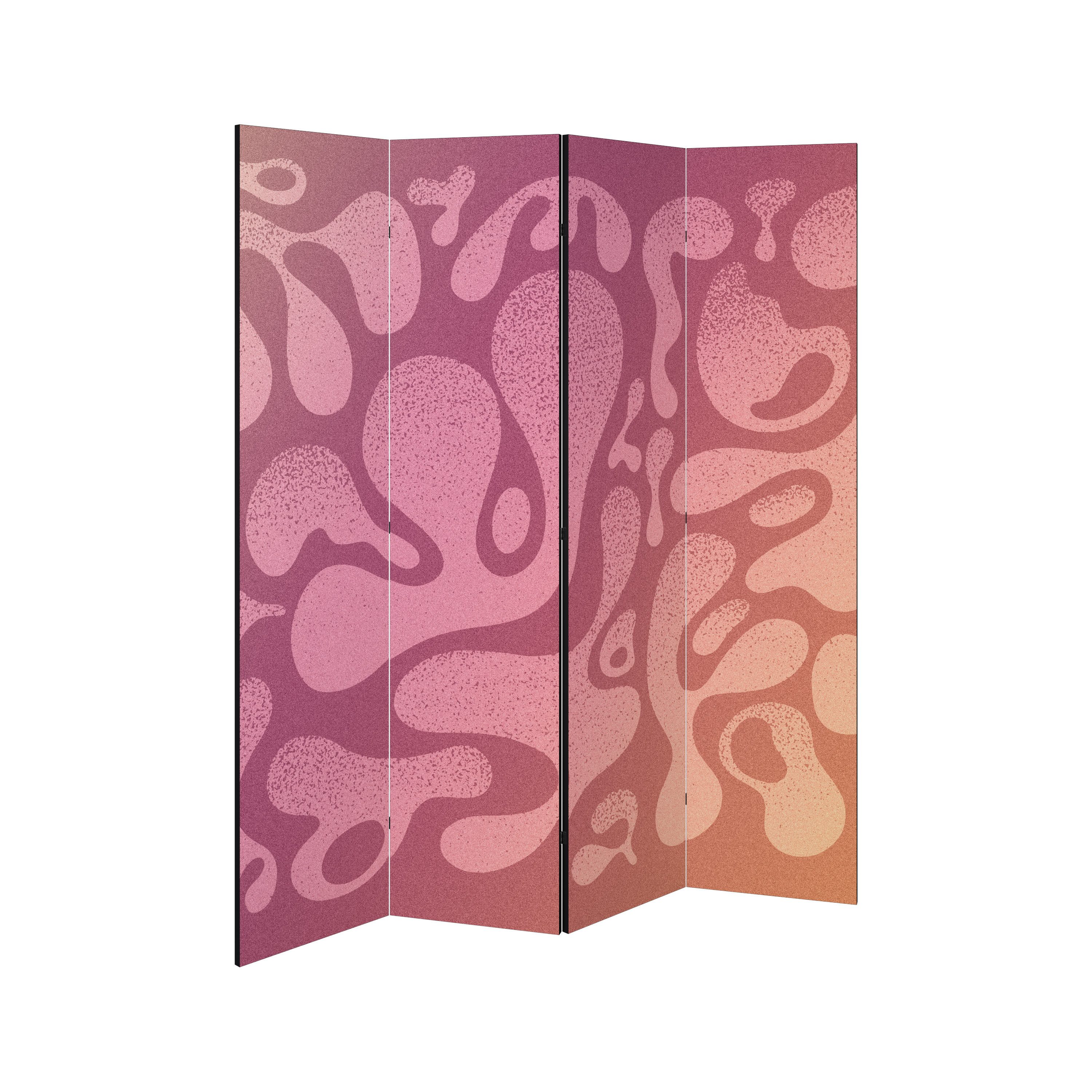 SPACEREBELS Paravent IRREGULAR PINK (1 St), Raumteiler mit 4 Paneelen, einseitig bedruckt, 152 x 168 cm
