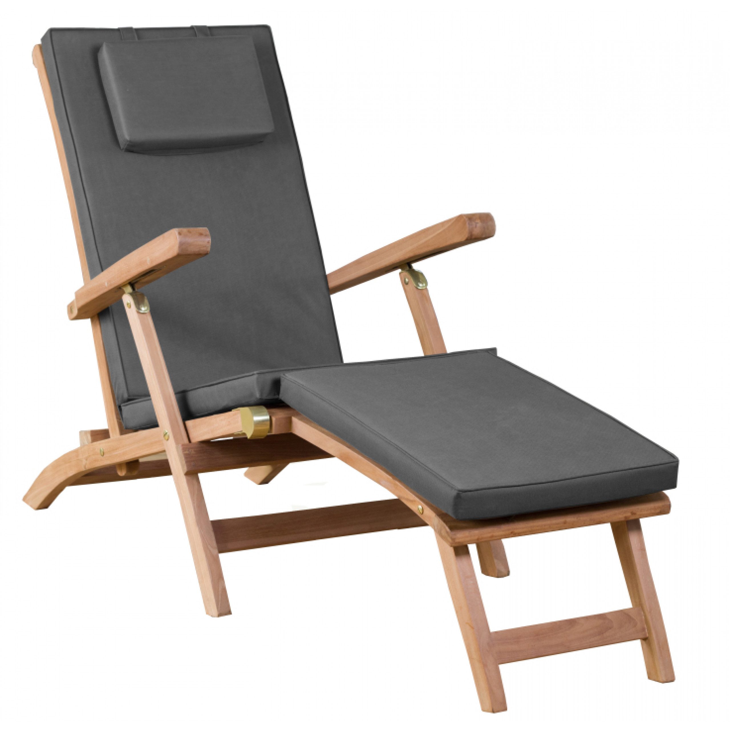 deVries Gartenlounge-Sessel deVries Deckchair "WOODIE" aus Teakholz (Basic) inkl. Polster uni