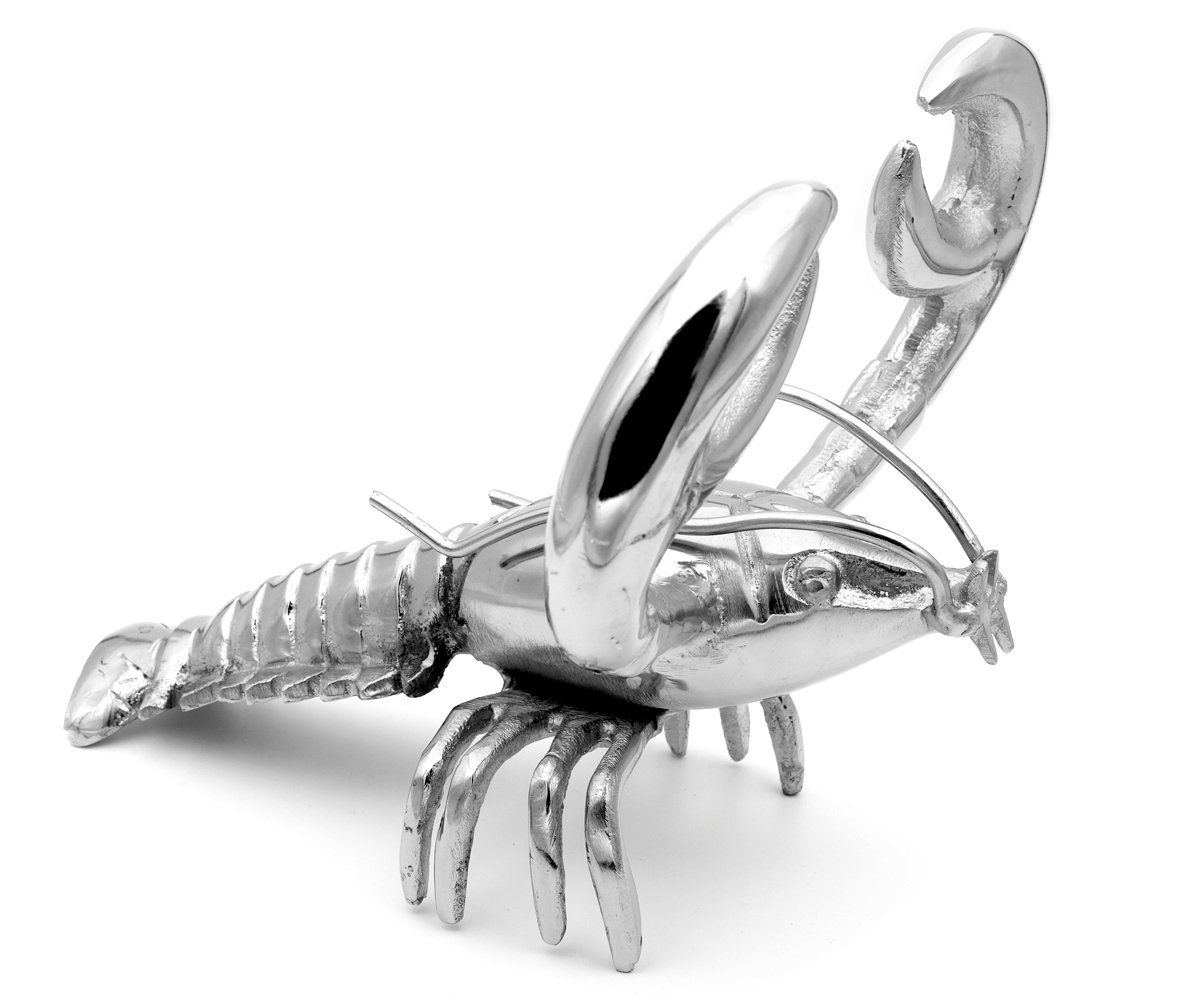 Brillibrum Dekofigur Lobster Schalentier Metall versilbert Meerestier Hummer Dekofigur