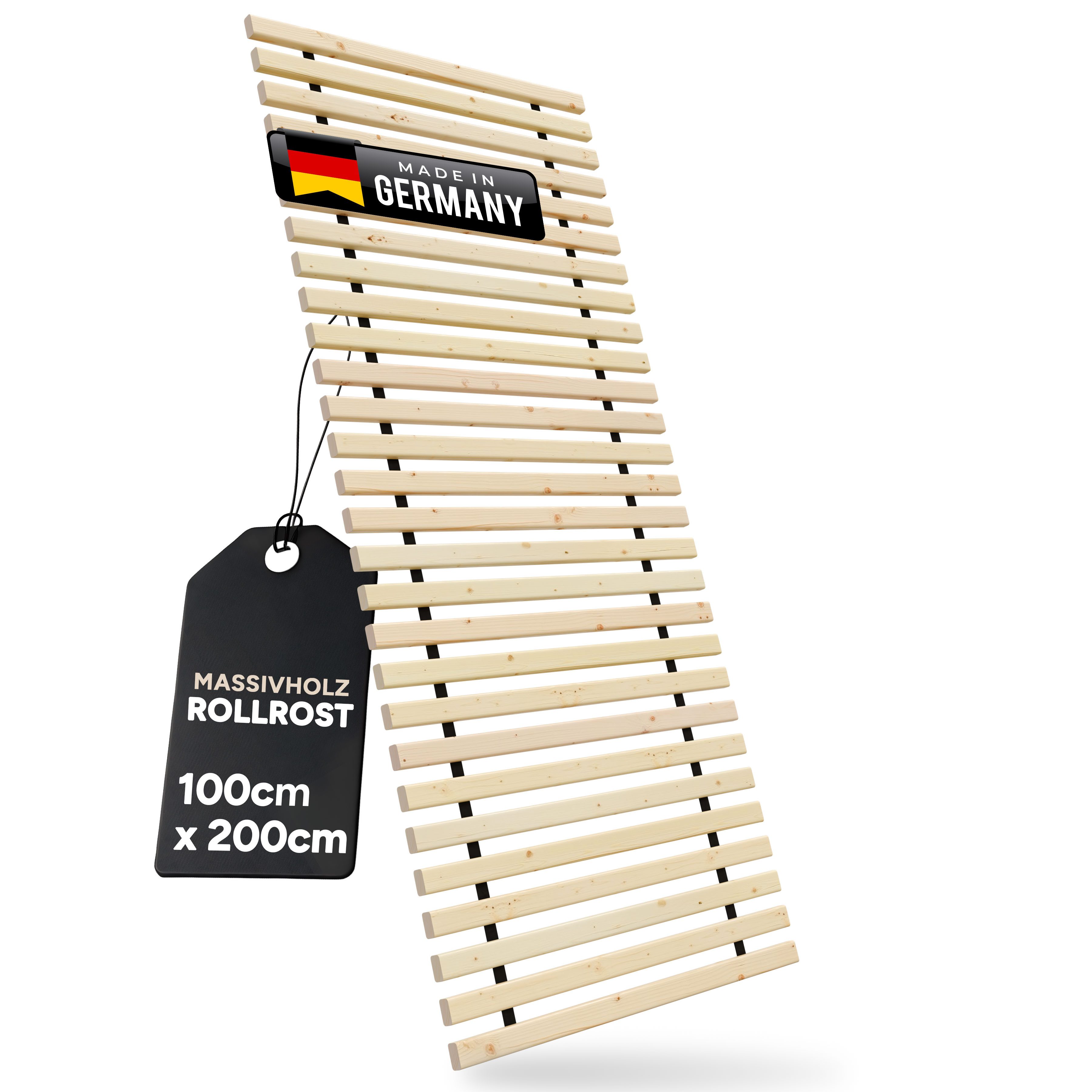 Rollrost Lattenrost Rolllattenrost 24mm 100 x 200 cm Flächenlast 300kg Bettrost, TUGA-Holztech, 70cm 80cm 90cm 100cm 120cm 140cm 160cm 180cm 200cm Lg190 200 210 220cm