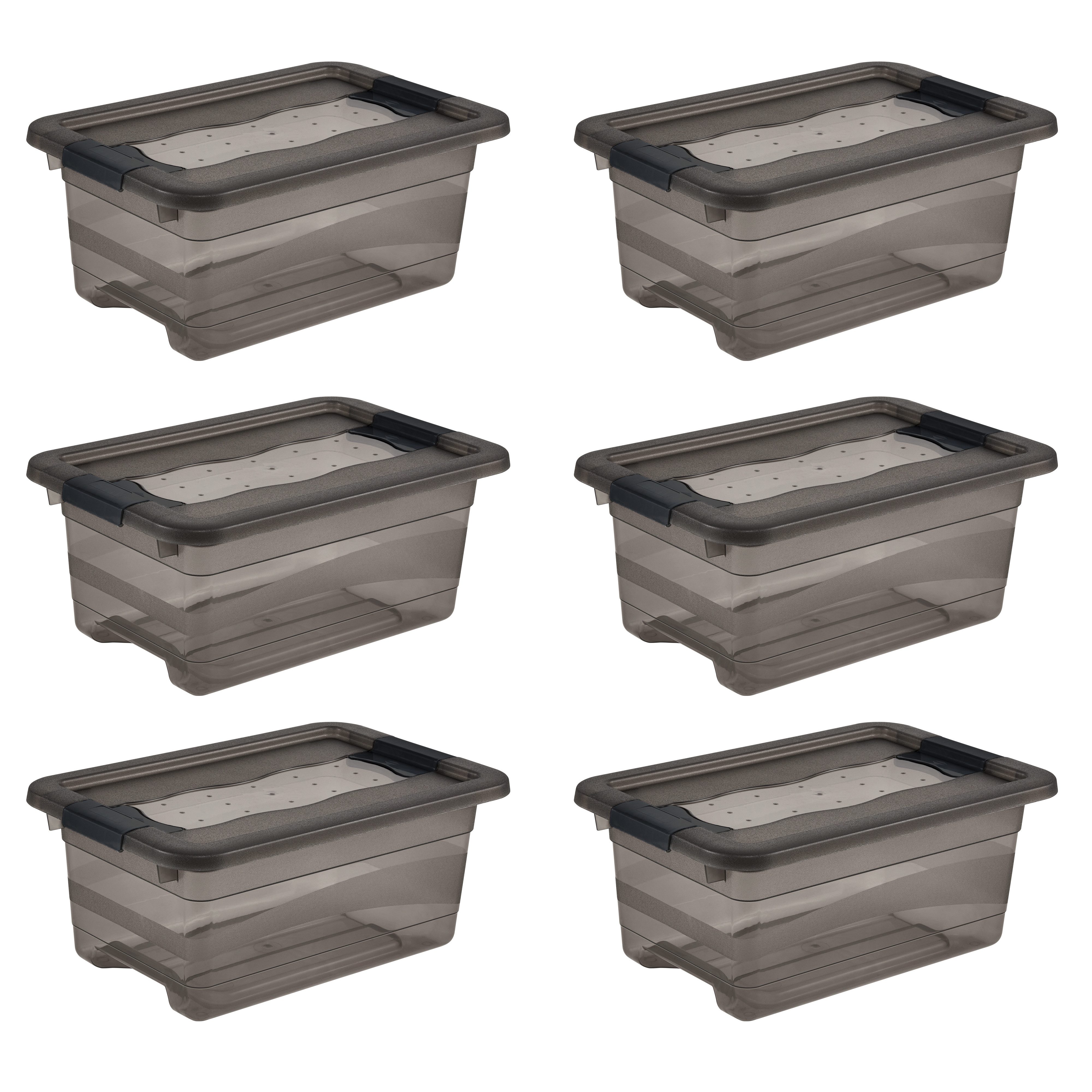 keeeper Aufbewahrungsbox Cornelia, 6er Set, 4 L, 29,5 x 19,5 x 12,5 cm (Set, 6 St), durch Clips verschließbar, Griffe am Boden