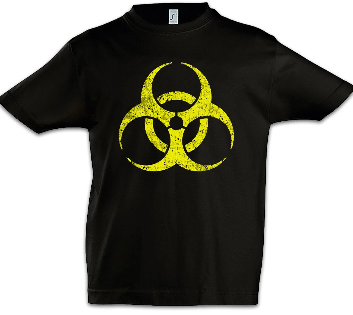 Print-Shirt Black Biohazard Vintage Symbol Kinder T-Shirt Goth TBBT Cyber Hardcore