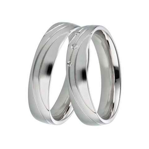 DOOSTI Trauring Schmuck Geschenk Silber 925 Trauring Ehering Partnerring LIEBE, Made in Germany, wahlweise mit oder ohne Brillanten