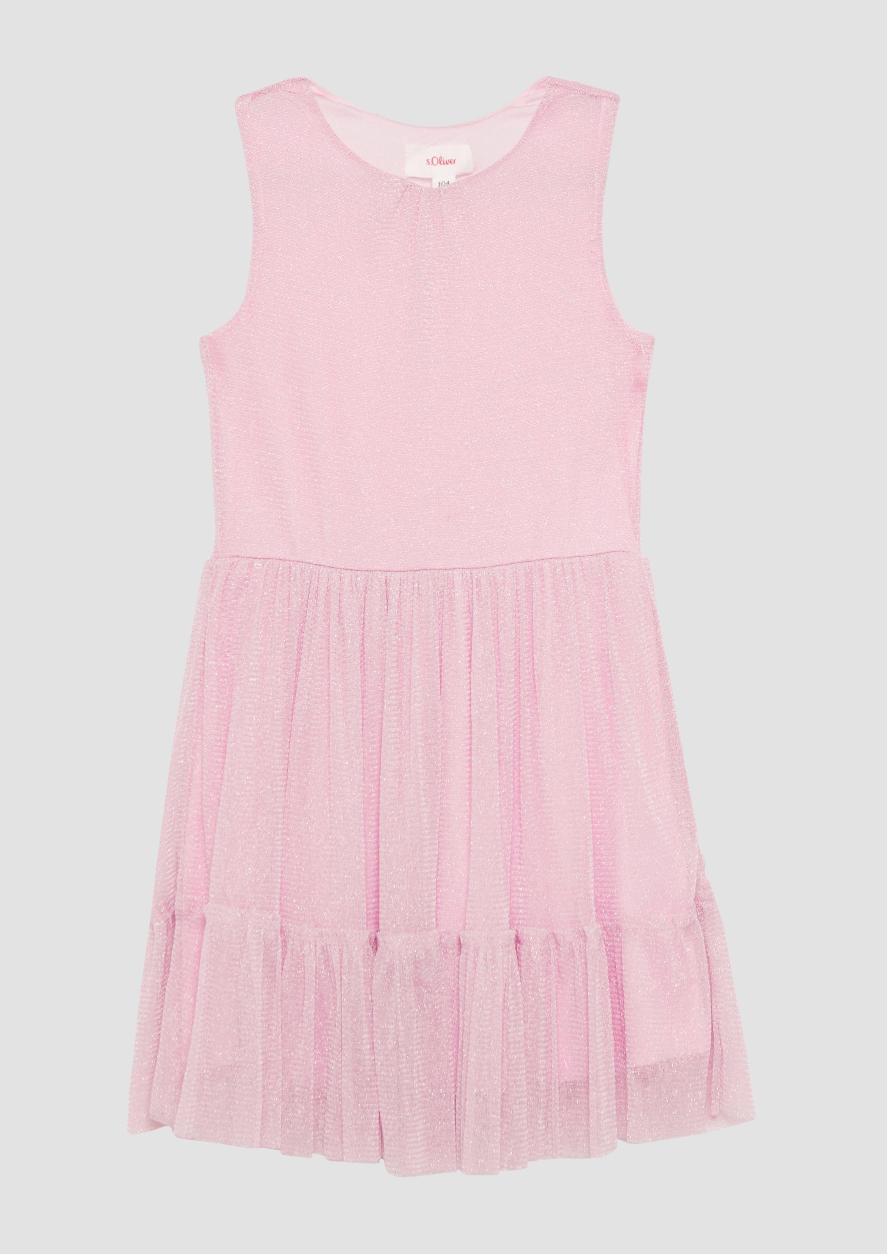 Minikleid Ärmelloses Stufenkleid aus Glitzermesh