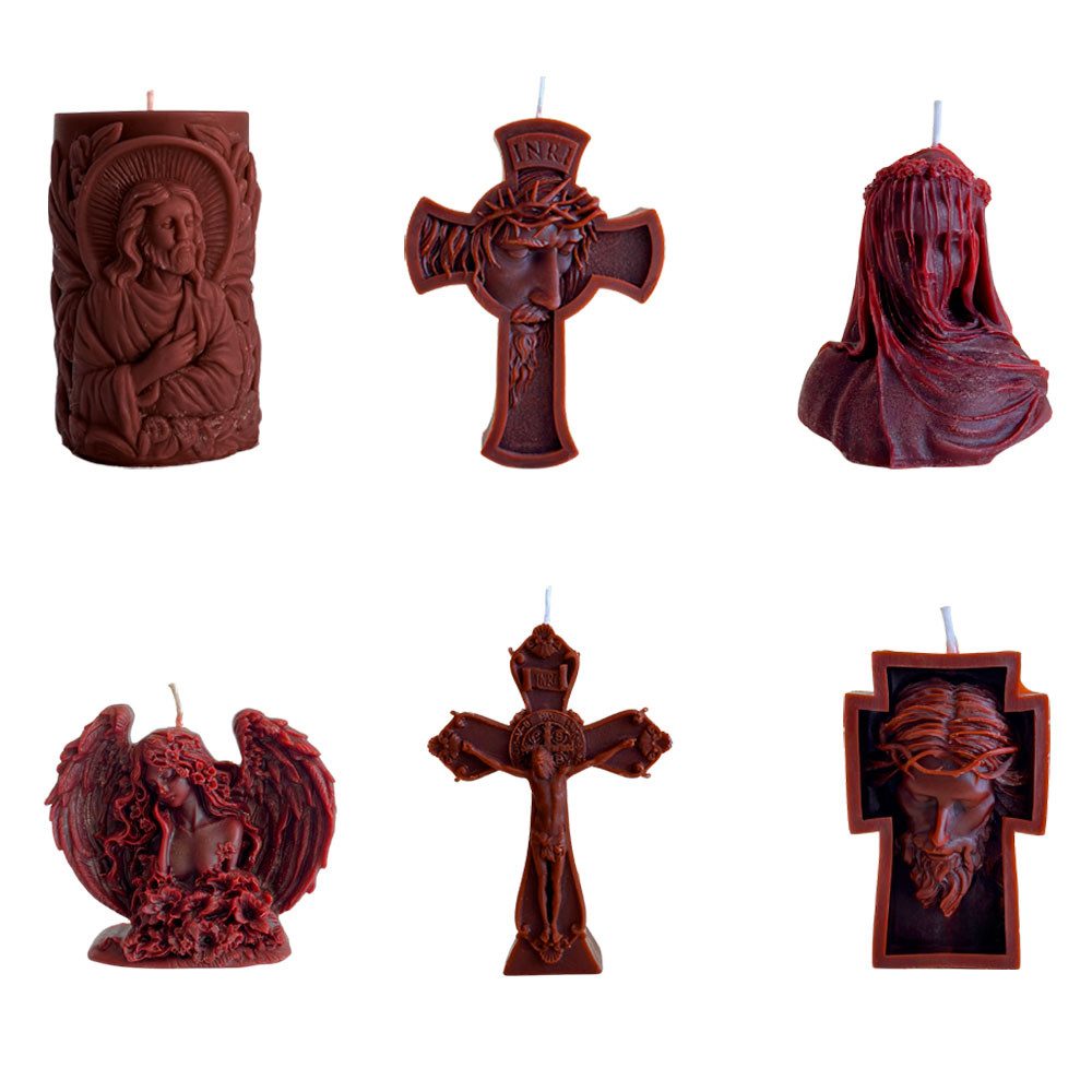 NoblesBox Formkerze NoblesBox Bienenwachs-Dekokerzen 6er Set – Handgemacht, Duftfrei