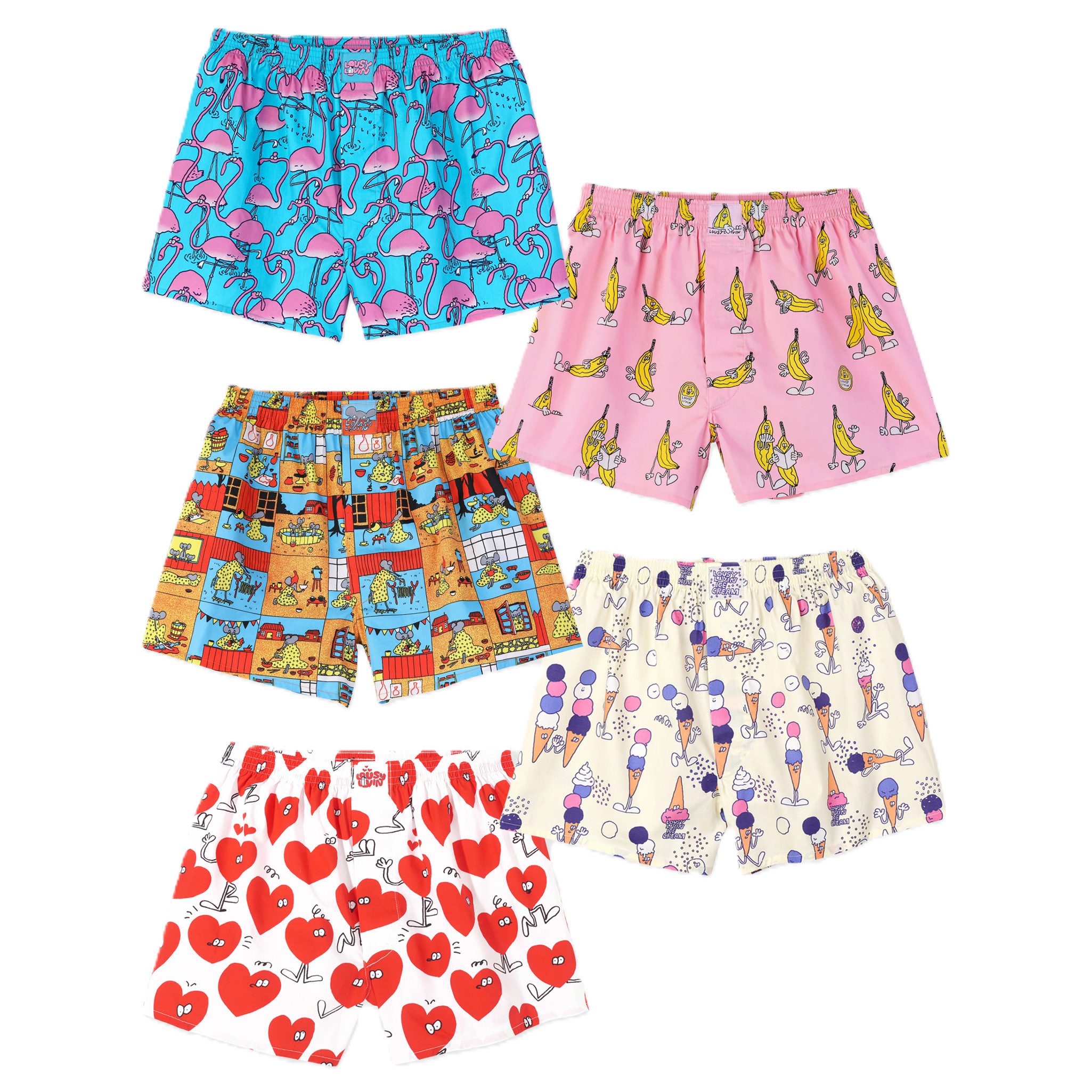 Lousy Livin Boxershorts Lousy Livin Boxershorts 5er Pack Big Easy (Boxershorts, Boxershorts)