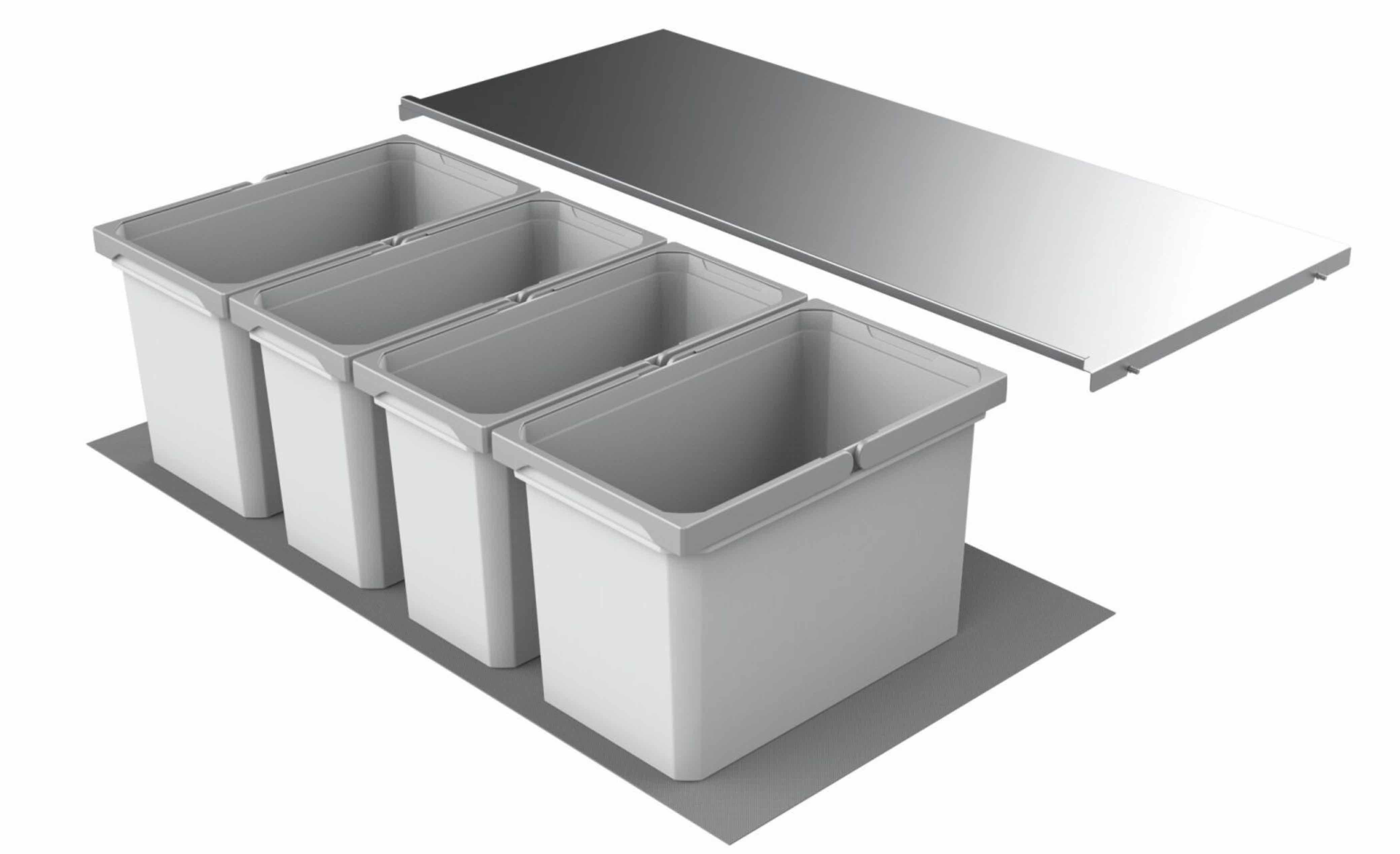 Naber Einbaumülleimer NABER Cox® Box 275 S/1000-4. Hellgrau, für Auszugstechnik 100 cm