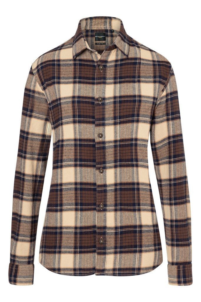 Karlowsky Fashion KARLOWSKY Damen Flanellbluse URBAN-TREND Langarm Sahara kariert
