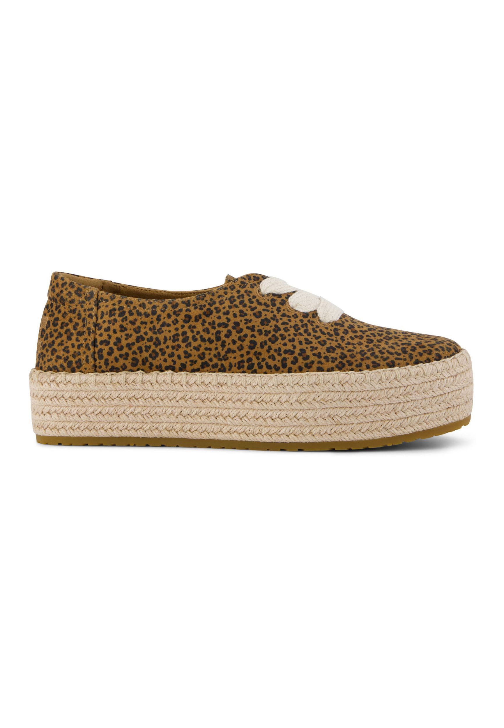 TOMS VALENCIA LACE UP Espadrille toffee leopard print