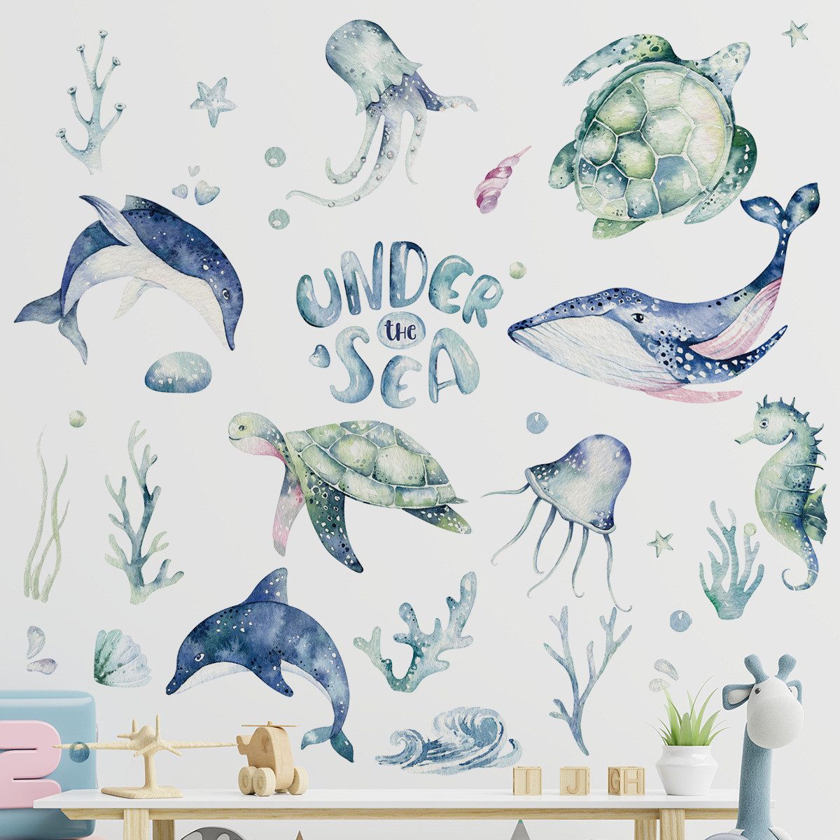 ZEUOPQ Wandtattoo Kinder Wandaufkleber Unterwassertiere Aufkleber günstig online kaufen