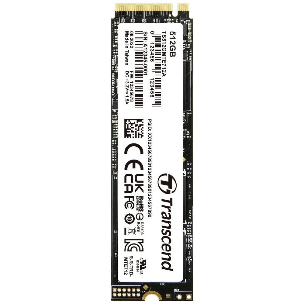 Transcend MTE712A M.2 2280 SSD 512GB TS512GMTE712A SSHD-Hybrid-Festplatte, AES 256-Bit-Verschlüsselung, TCG Opal Encryption