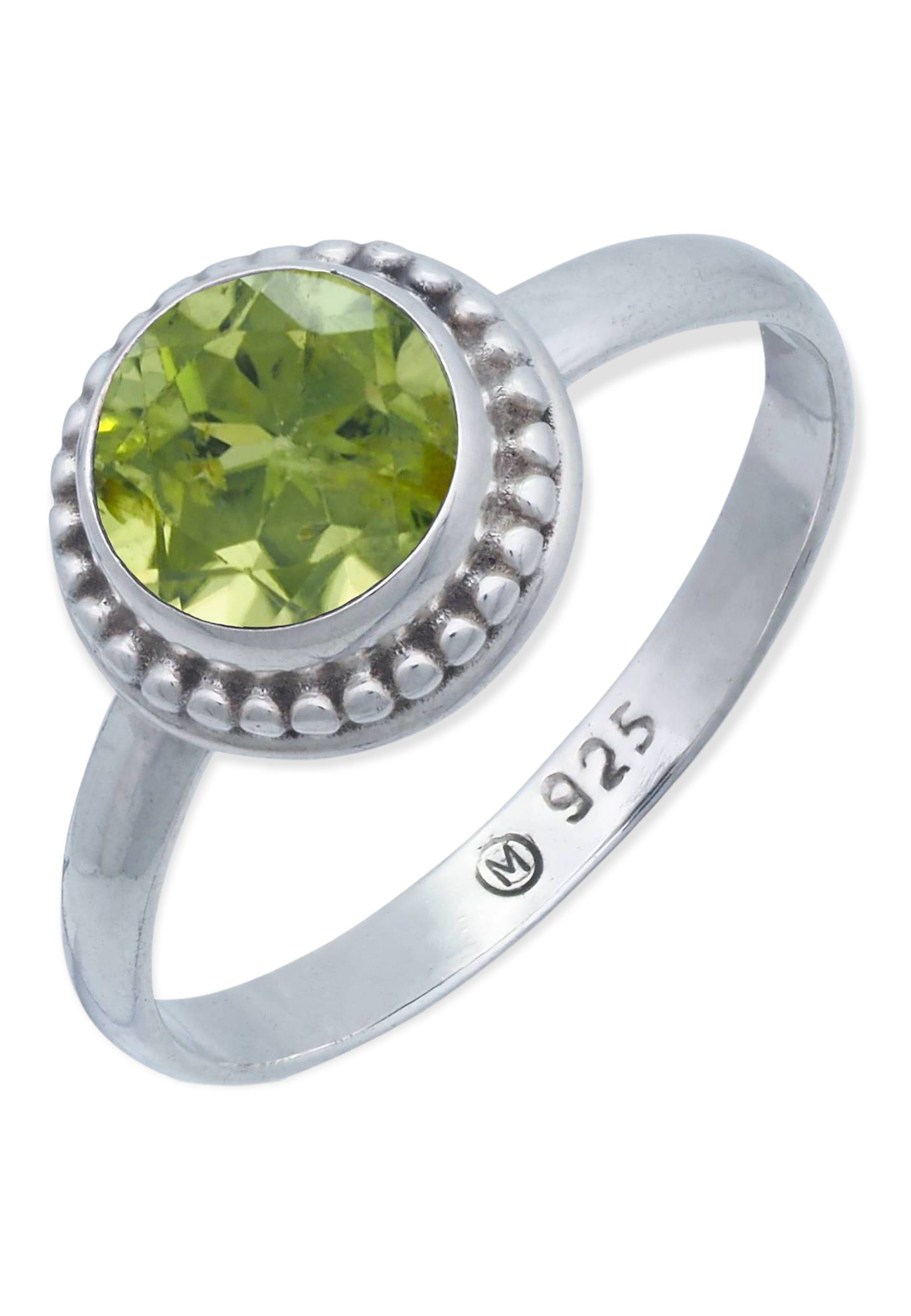 mit Silber Silberring mantraroma facettiert Peridot 925er