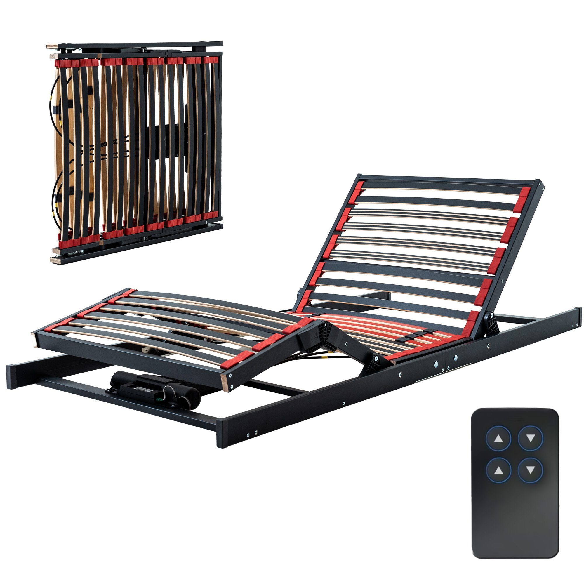 Lattenrost mit Motor Elektrischer Lattenrost - Verstellbar, Motorrahmen passt in jedes Bett, COSYWORLD, Cosy2go 2M, Härtezonen regulierbar, 10 Jahre Garantie, mit Fernbedienung, 150 Kilo