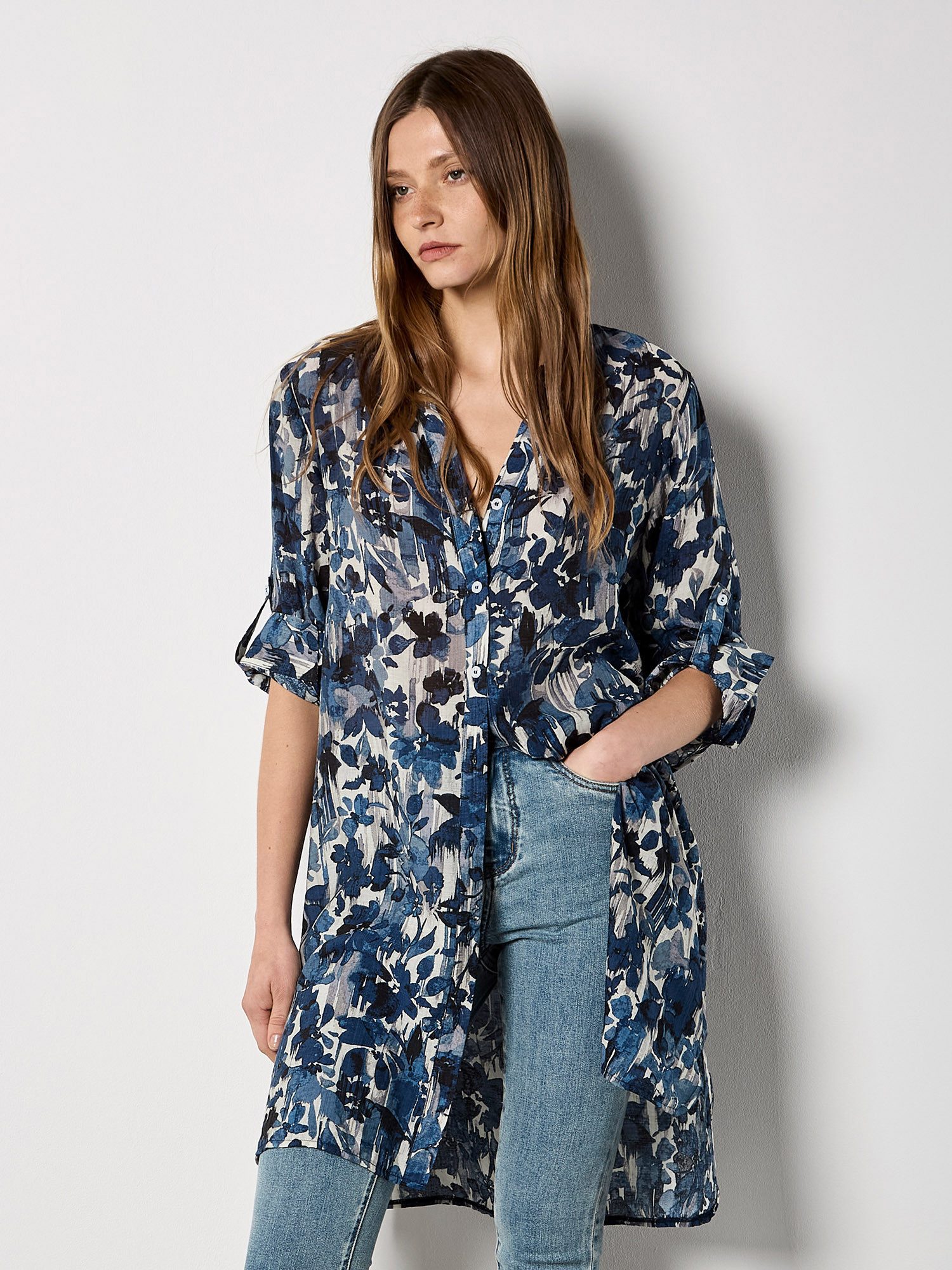 Apricot Tunika Tunika-Hemd mit Blumenmuster günstig online kaufen