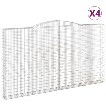 vidaXL Blumentopf Gabionen mit Hochbogen 4 Stk. 400x30x220/240cm Verzinktes Eisen (4 St)