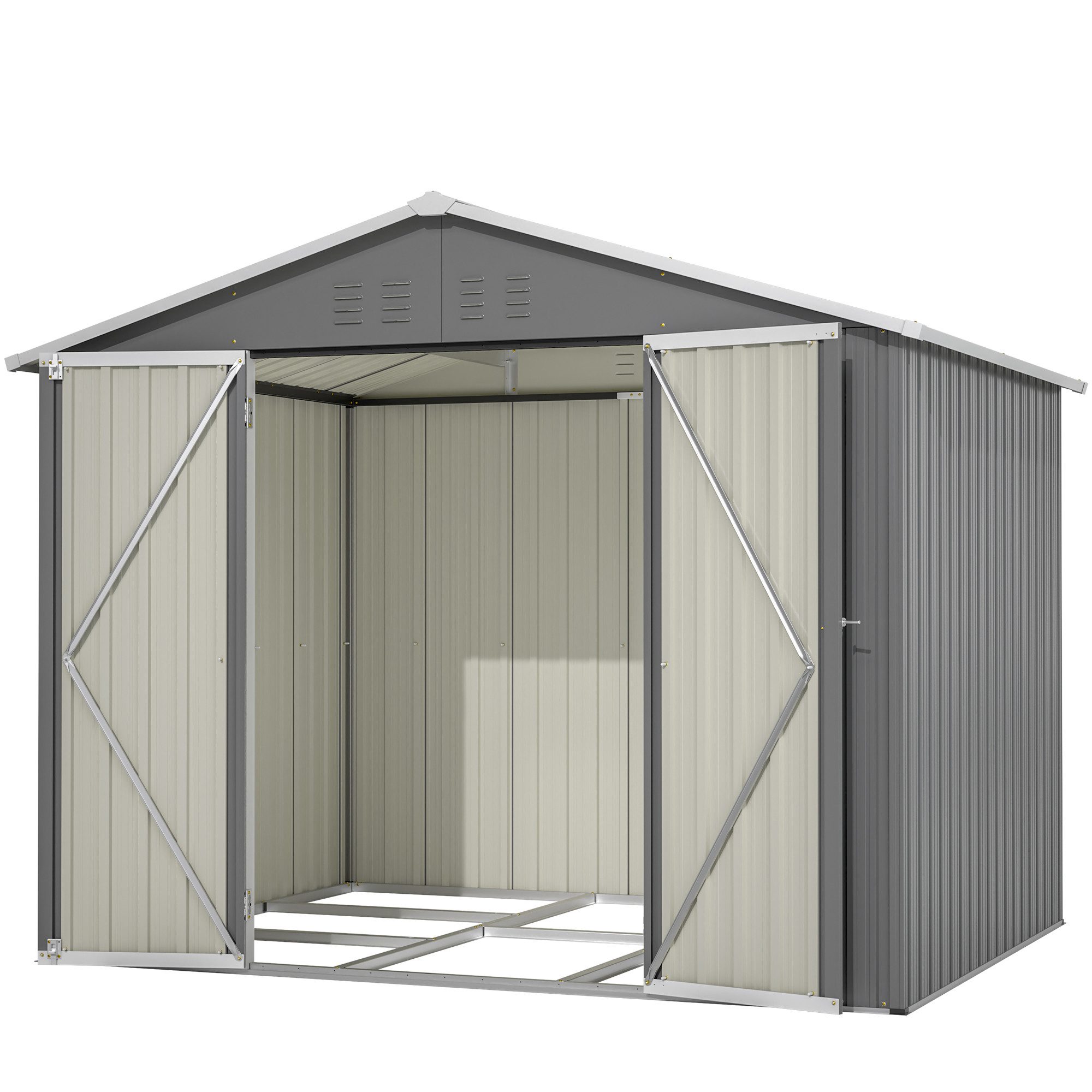 GIHAUVIA Gartenhaus Gartenhaus Metall Gerätehaus mit Pultdach, Geräteschran günstig online kaufen