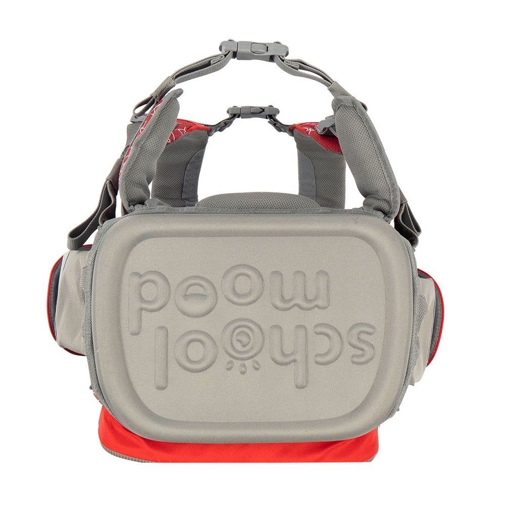 SCHOOL-MOOD® Schulranzen Timeless Air+ für Jungen von der 1. bis 4. Klasse Grundschule (Set, 6-tlg), im Red Bull Leipzig Stil mit passenden Patchies
