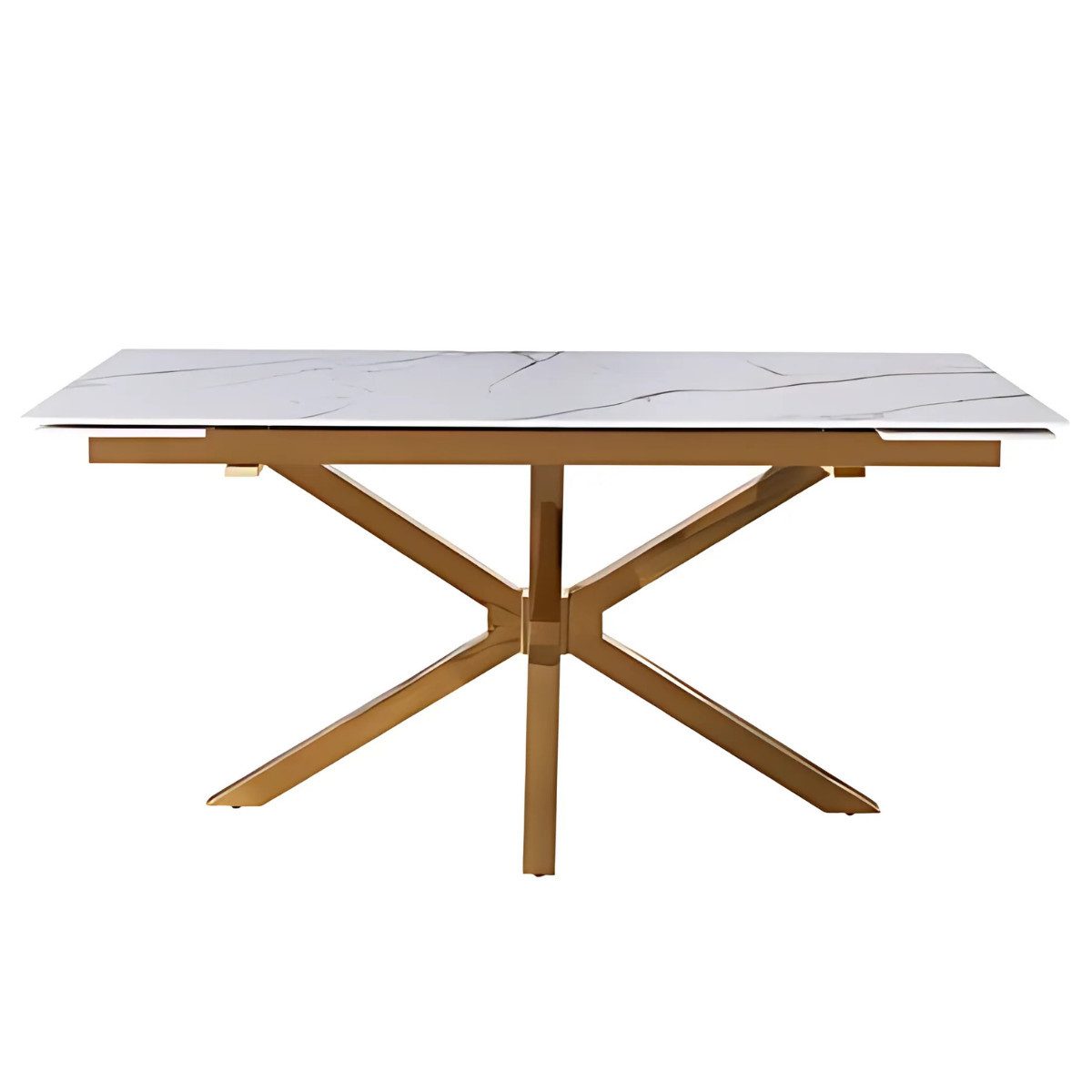 alesvelt Esstisch Terni edel geformte Tischbeine Marmor Optik aufklappbar 180-240cm (1-Tisch), 180/240 x 90x 76 cm aufklappbar