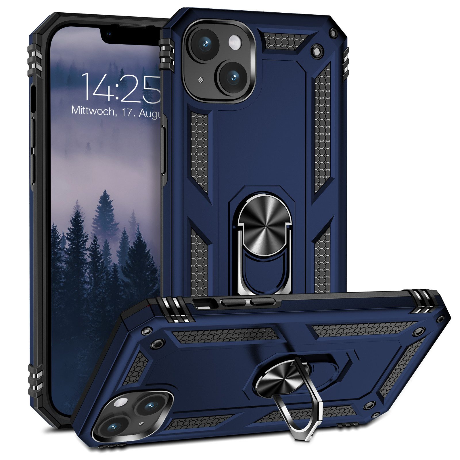 Tec-Expert Handyhülle Outdoor Cover Hülle für Apple iPhone 13 6.1 Zoll, 6.1, Premium Hülle aus verstärktem Polycarbonat