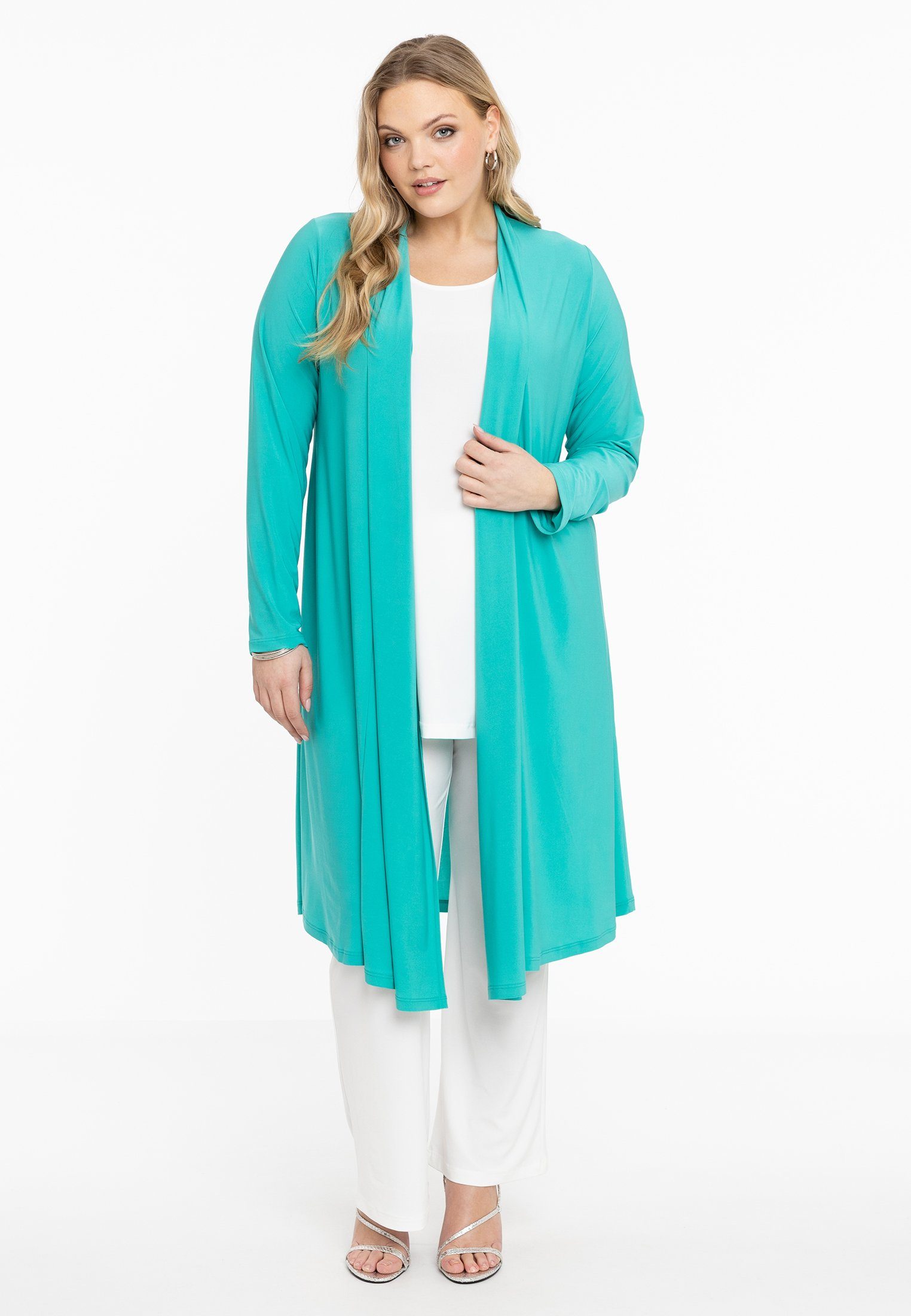 Yoek Cardigan Große turquoise Größen