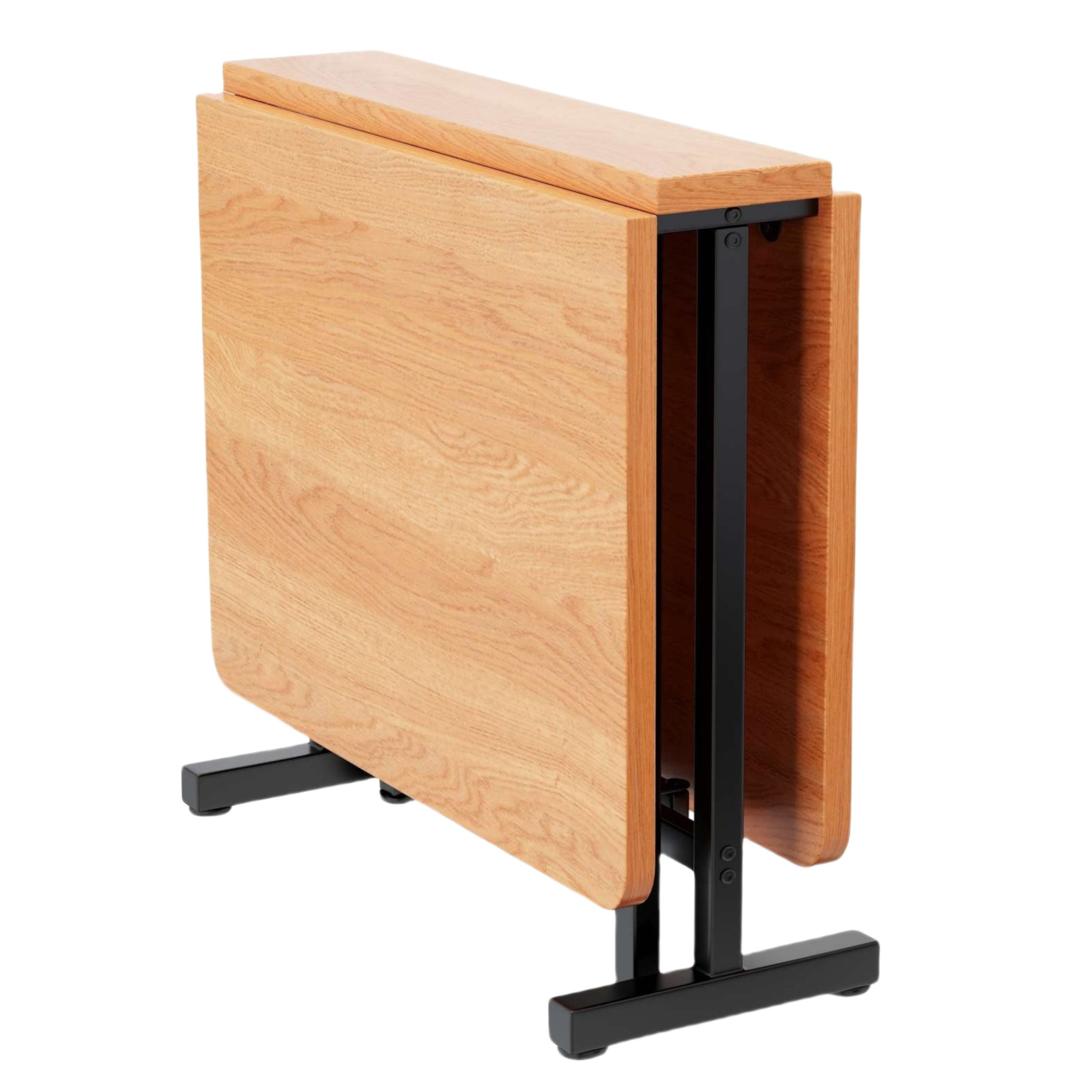 BBWL Esstisch Ausziehbarer Klapptisch in natürlicher Holzoptik 120 x 80 cm (faltbar und platzsparend moderner minimalistischer Stil mit hochfester Legierungsstütze robuste MDF-Oberfläche klassisches Design ideal für kleine Räume belastbar bis 60 kg geeignet für moderne traditionelle und kompakte Wohnräume pflegeleicht und langlebig)