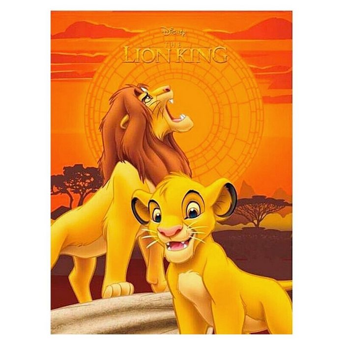 Kinderdecke Mufasa & Simba Disney The Lion King Kinder Fleecedecke weiche Kuscheldecke 140 x 100 cm