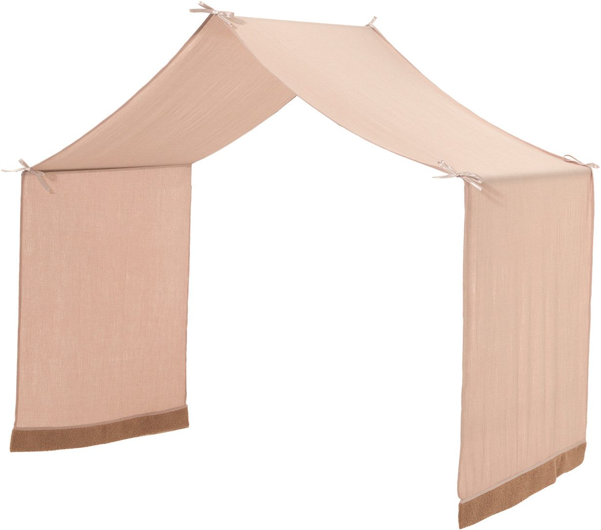 Vipack Hausbett Eiche massiv geölt, Made in Europe, langlebige Qualität (B/H/T ca. 207,5x170x97,5cm, inkl. Dachaufbau und Massivholz Lattenrost), Liegefläche 90x200 cm, inkl. Textilhimmel und Bettschublade