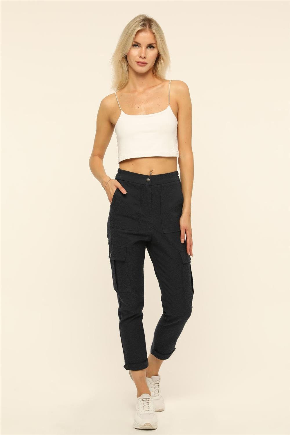 Chinohose Fracht Taschen Hose