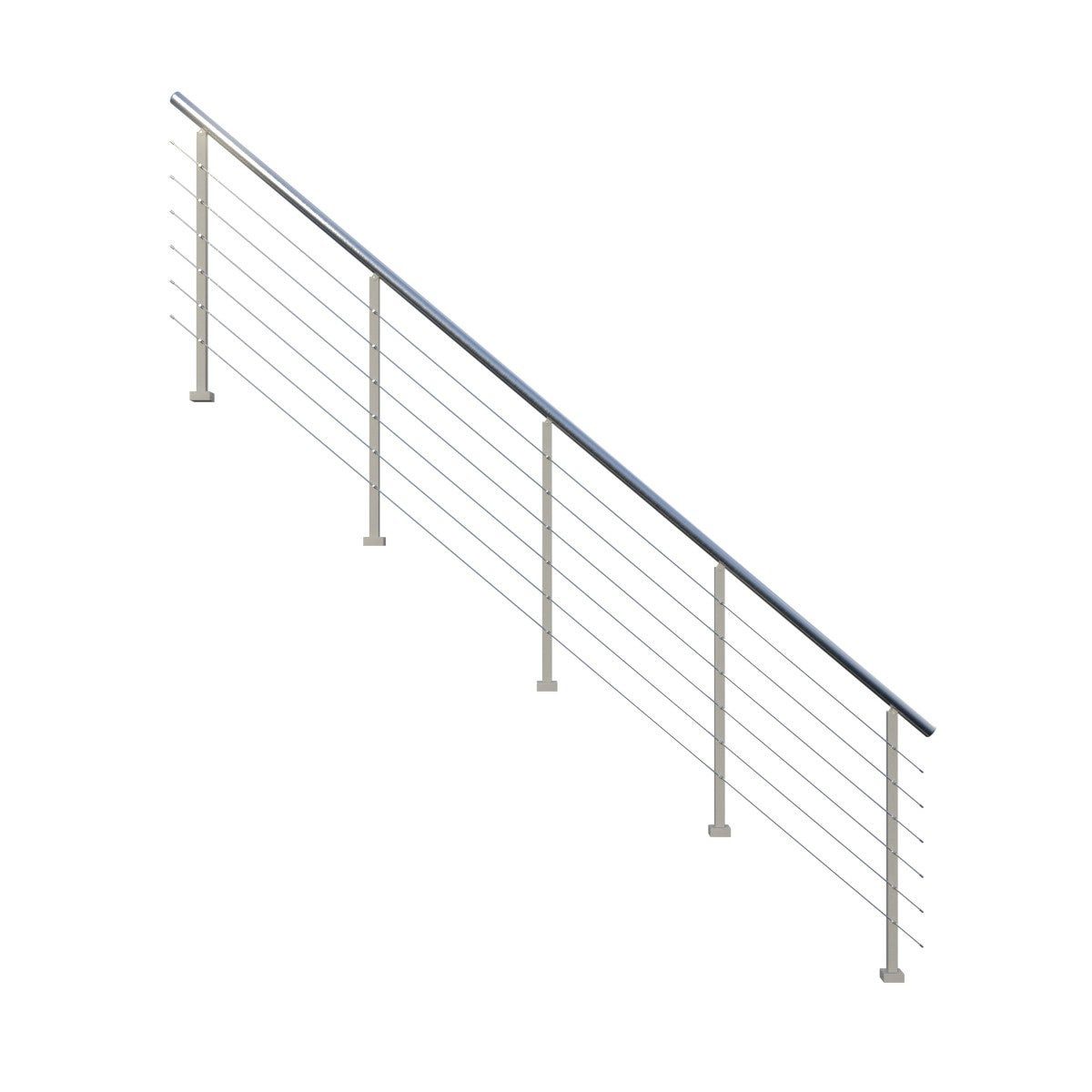 Starwood Treppengeländer Metallgeländer Flex-Auftrittmontage (auf Stufen)-14 Stufen