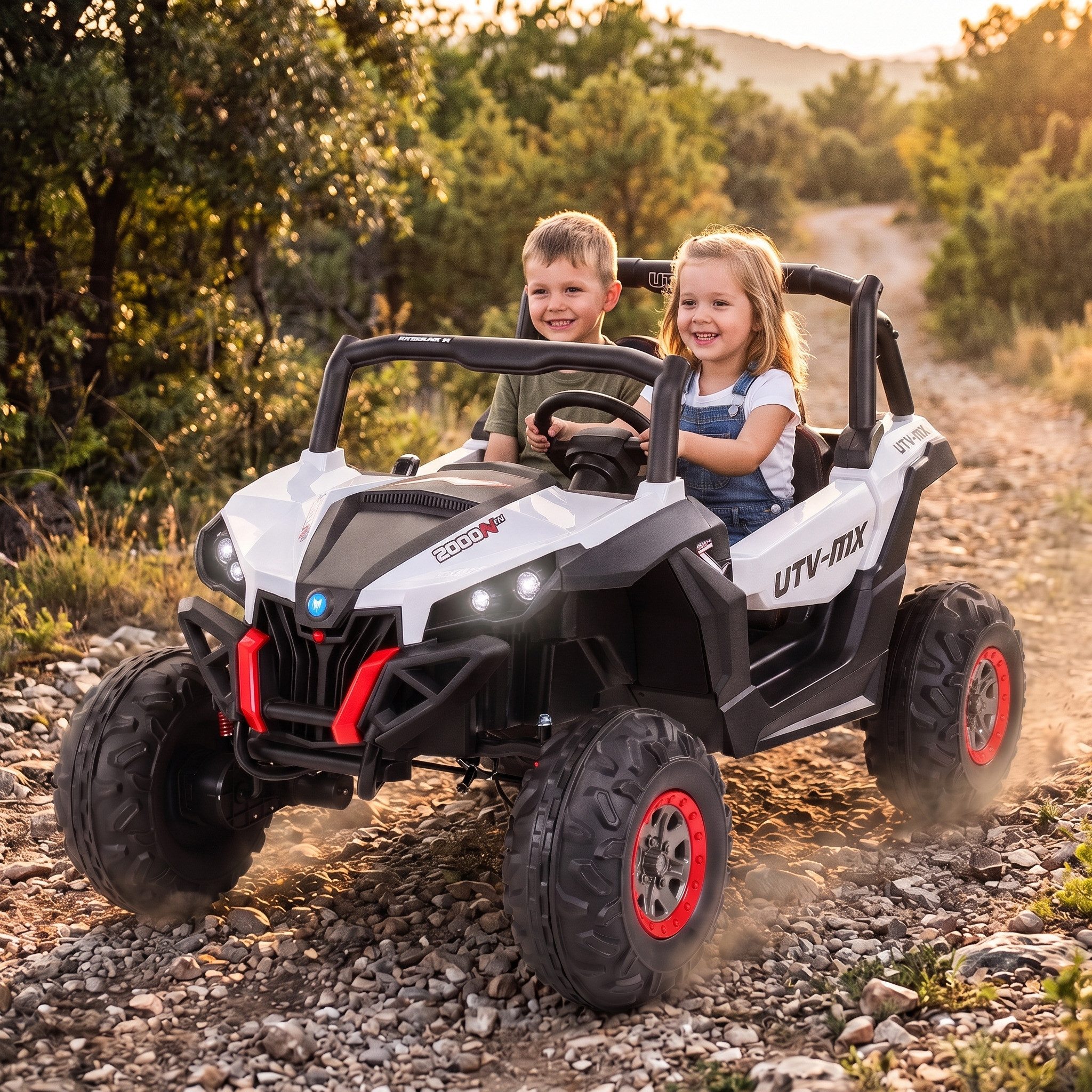 Actionbikes Motors Elektro-Kinderauto Elektroauto UTV Buggy MX, 4WD schaltbar; Motorsound; Fernbedienung; Bluetooth; MP3; USB; AUX