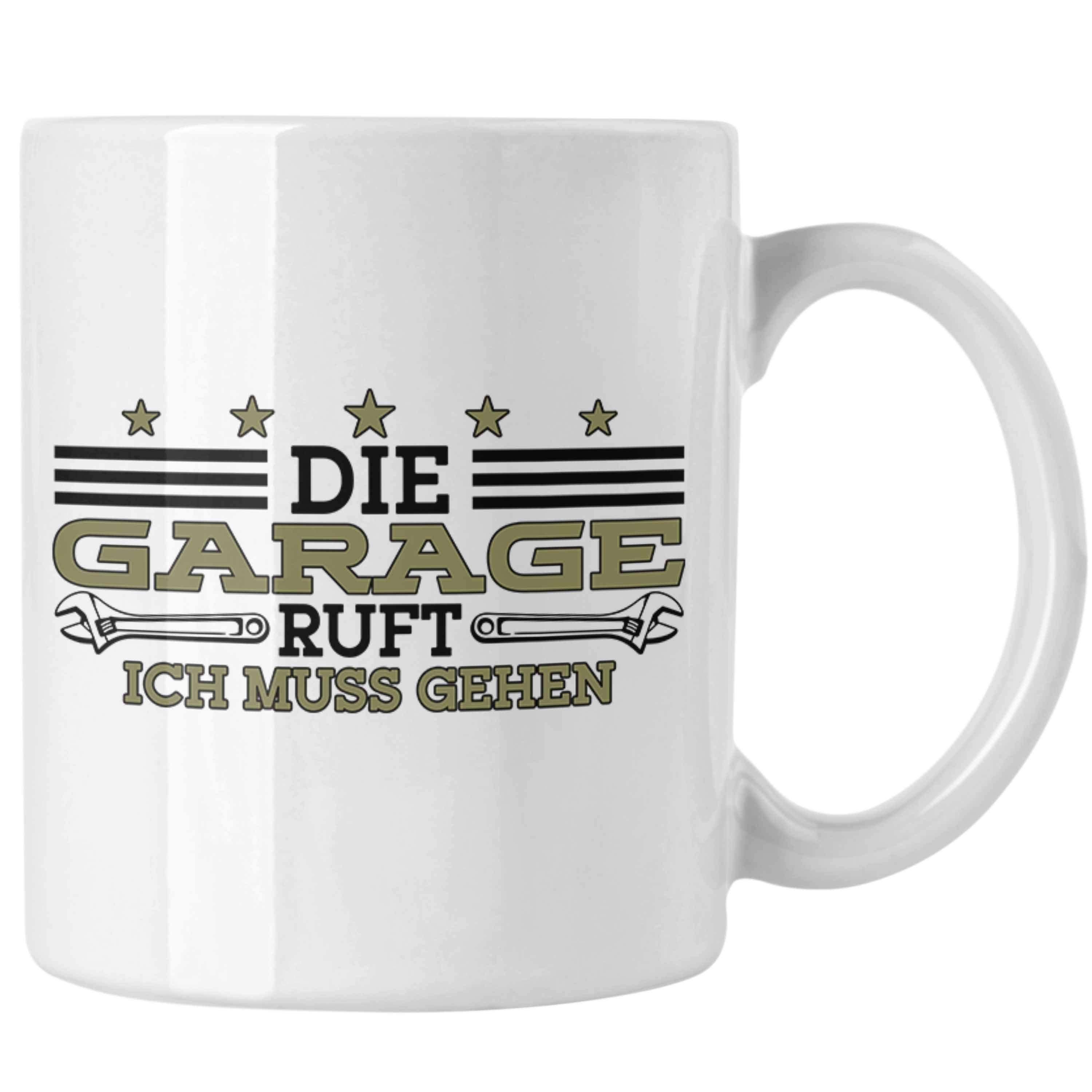 Trendation Tasse Handwerker Tasse Garage Geschenkidee Papa Opa Geschenkidee Die Garage Weiss