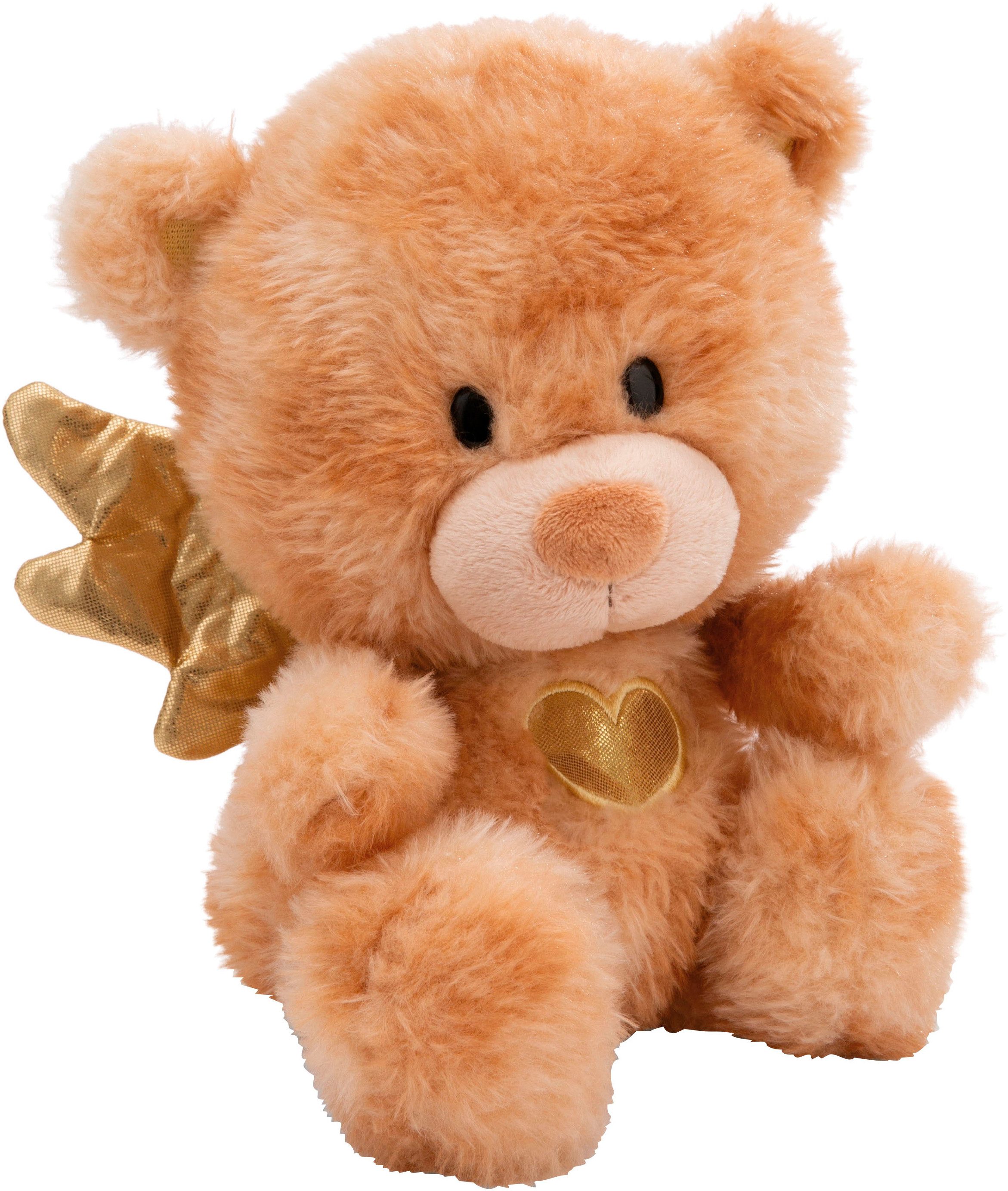 Nici Kuscheltier Dein Schutzengel, Bär La La Bearie 28 cm, mit goldenem Herz & Flügeln in Geschenkbox