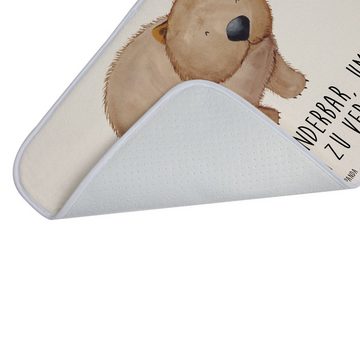 Badematte Wombat - Weiß - Geschenk, Australien, Tiere, Badteppich, Badezimmerma Mr. & Mrs. Panda, Höhe 1 mm, 100% Polyester, rechteckig, Stil-Statement