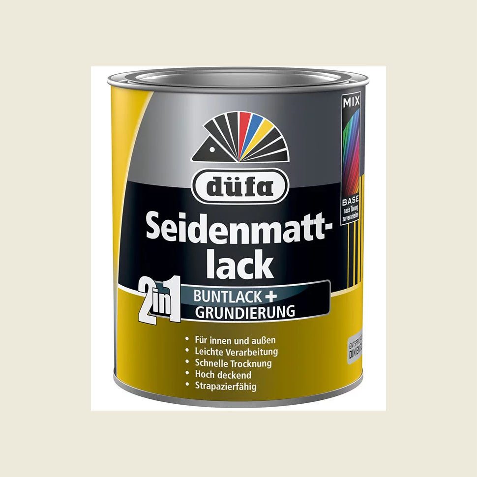düfa Lack 2in1 Seidenmattlack 750 ml matter Lack+Grundierung Buntlack Acryllack, leichte Verarbeitung + schnelle Trocknung
