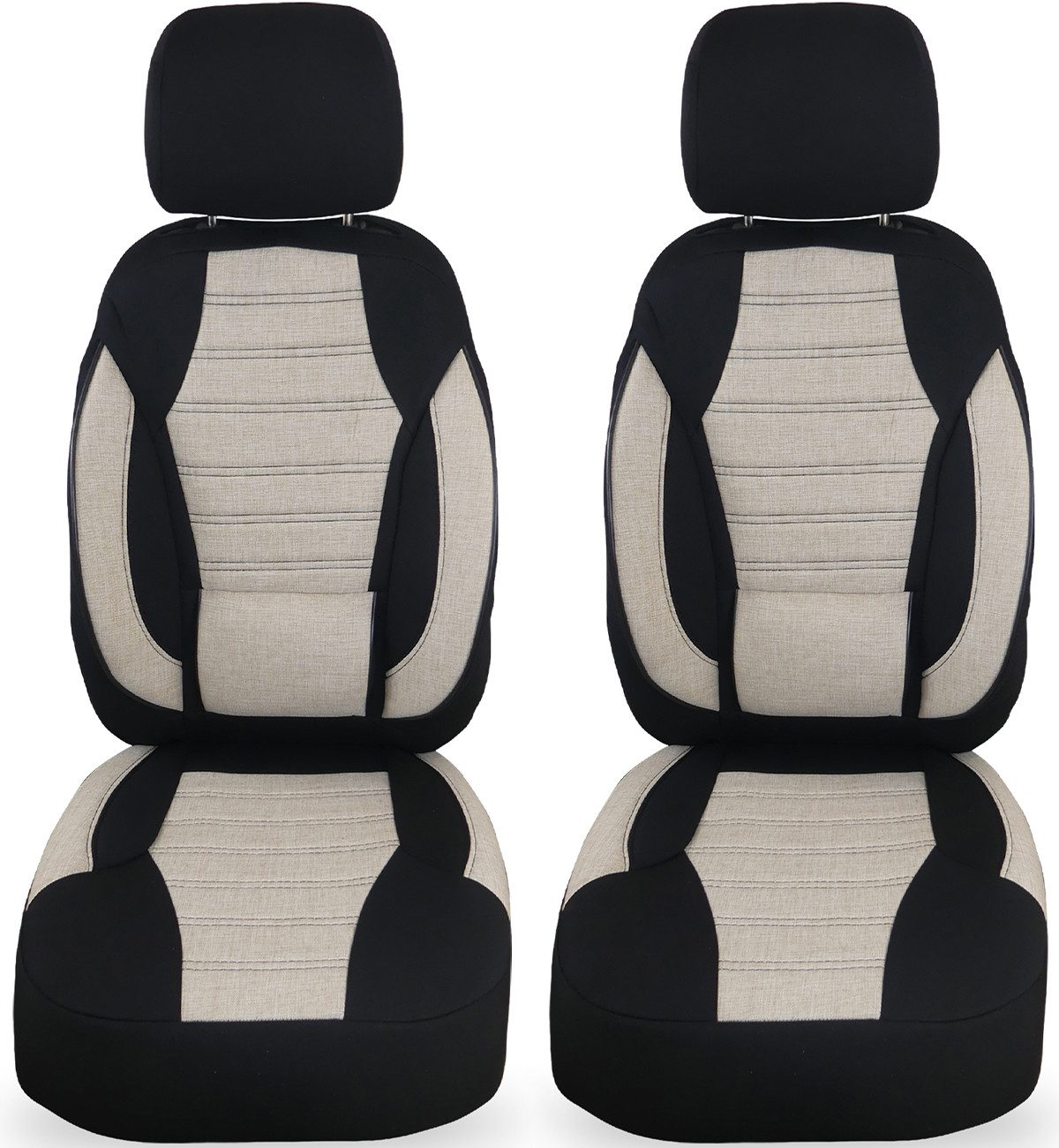 BREMER SITZBEZÜGE Autositzbezug für Subaru XV 2 Bj ab 2018 (KT105), Set, Schonbezüge Sitzbezüge Fahrer und Beifahrer, in Schwarz/Beige