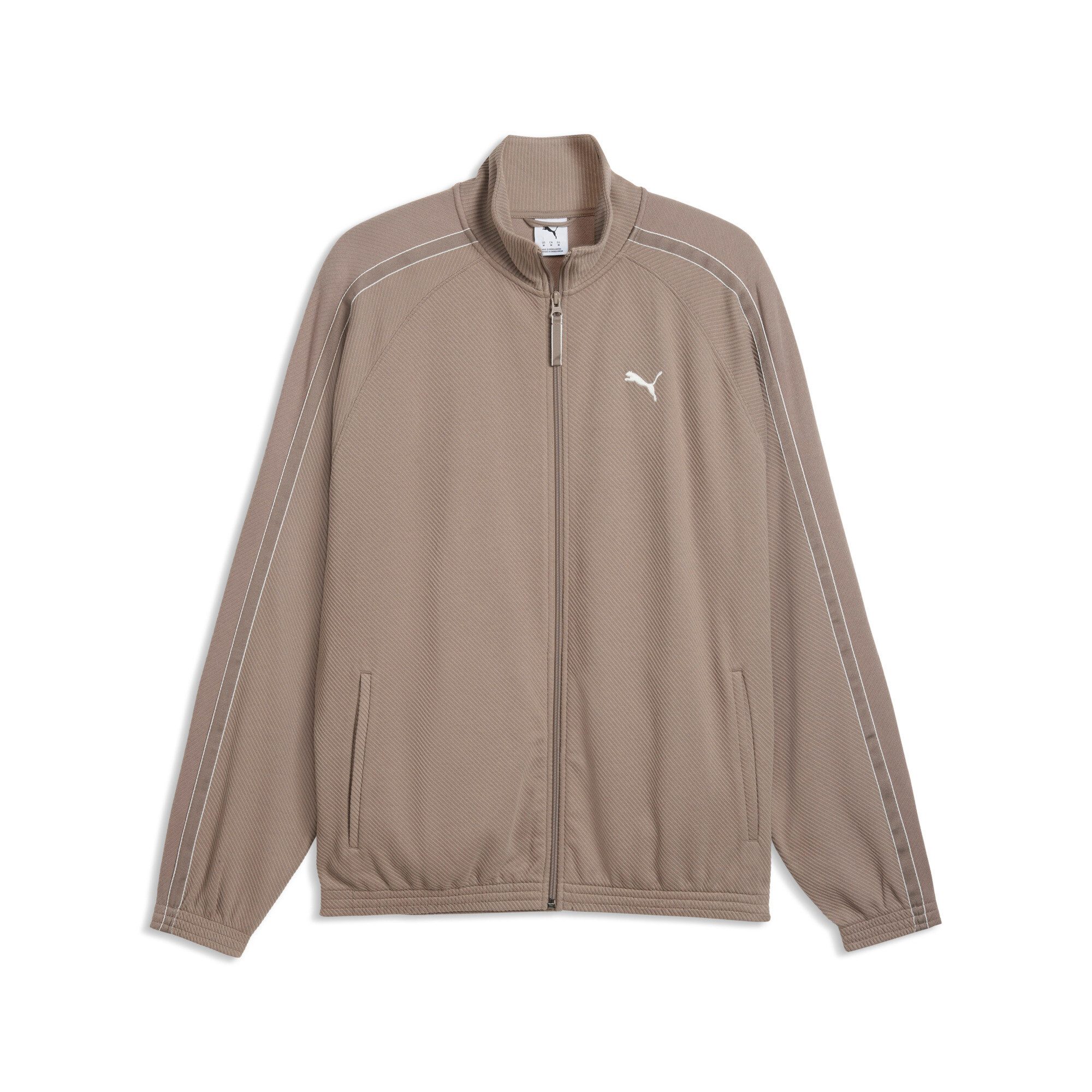 PUMA Trainingsjacke CLASS RELAXED MATERIAL TRACK JACKET mit Stehkragen, unifarbenes Design, Relaxed Fit