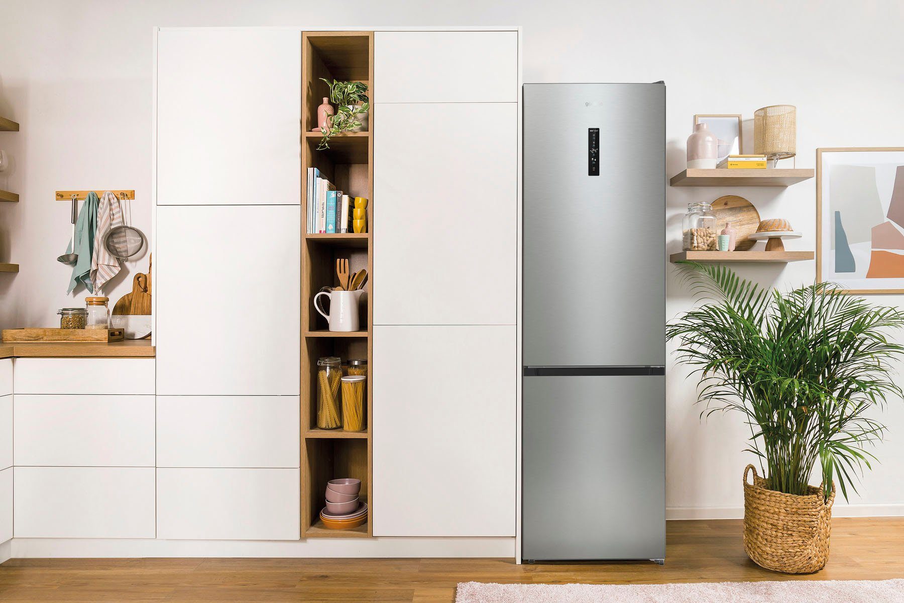 89B0 hoch, Kühl-/Gefrierkombination 200 cm GORENJE NK edelstahl DXL, 60 breit cm