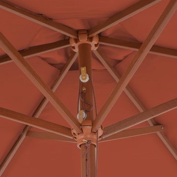 furnicato Sonnenschirm mit Holz-Mast 270 cm Terrakotta