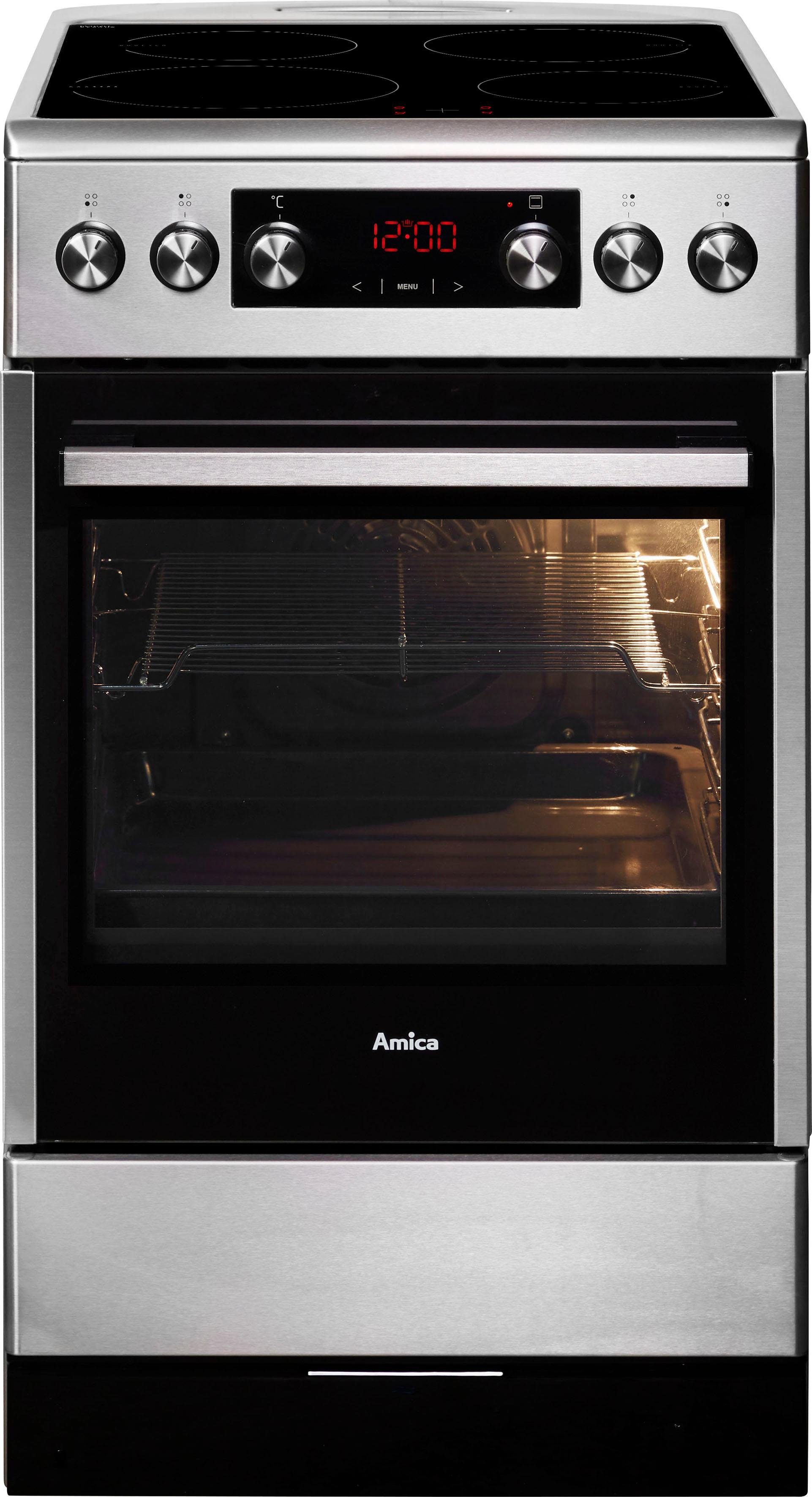 Amica Induktions-Standherd SHI 905 100 E, mit Teleskopauszug nachrüstbar, Steam Clean, Komfortables Kochen und Backen mit moderner und einfacher Handhabung