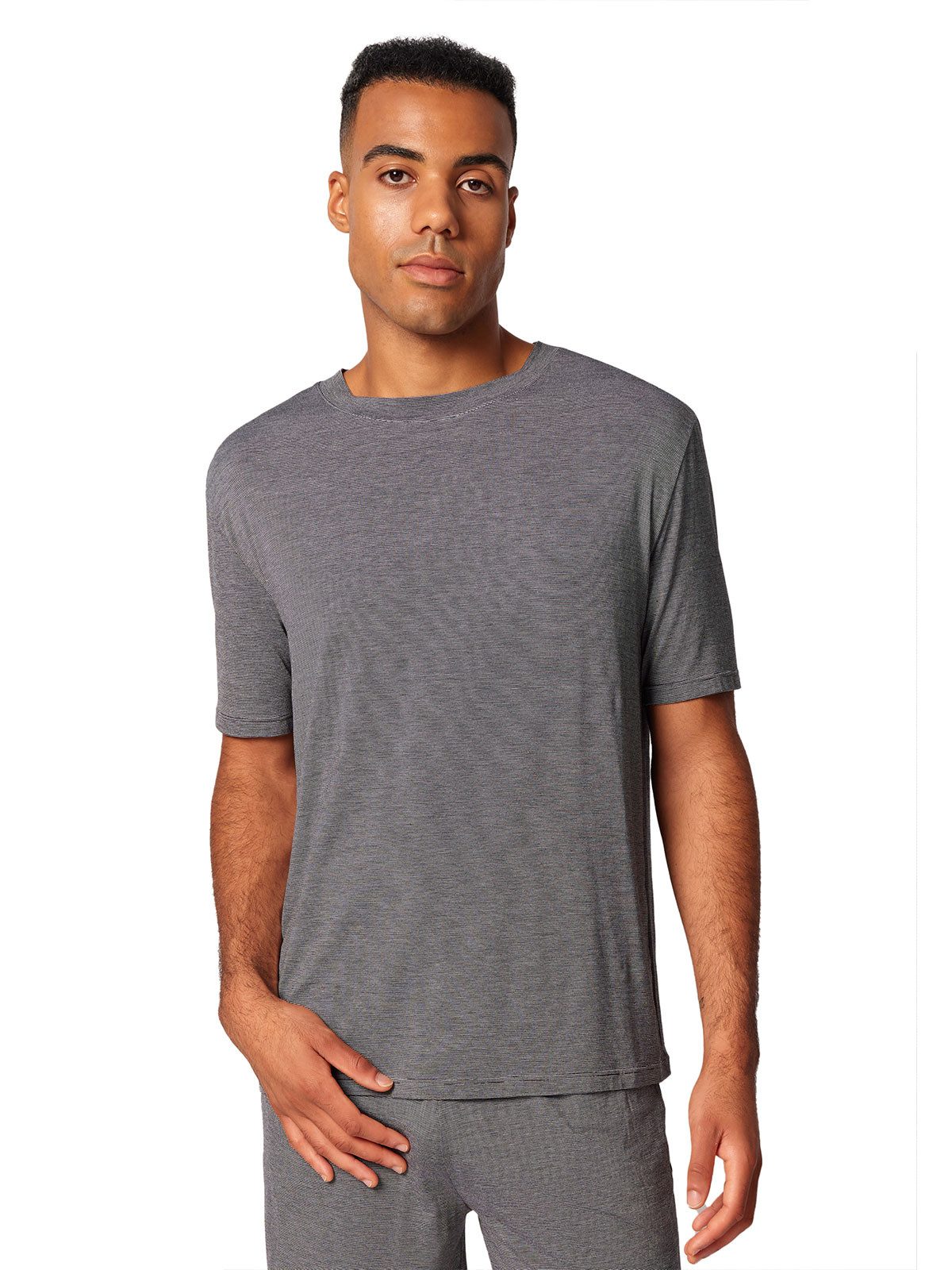 Skiny T-Shirt Herren Shirt kurzarm Cooling Deluxe Night (Stück, 1-tlg) -