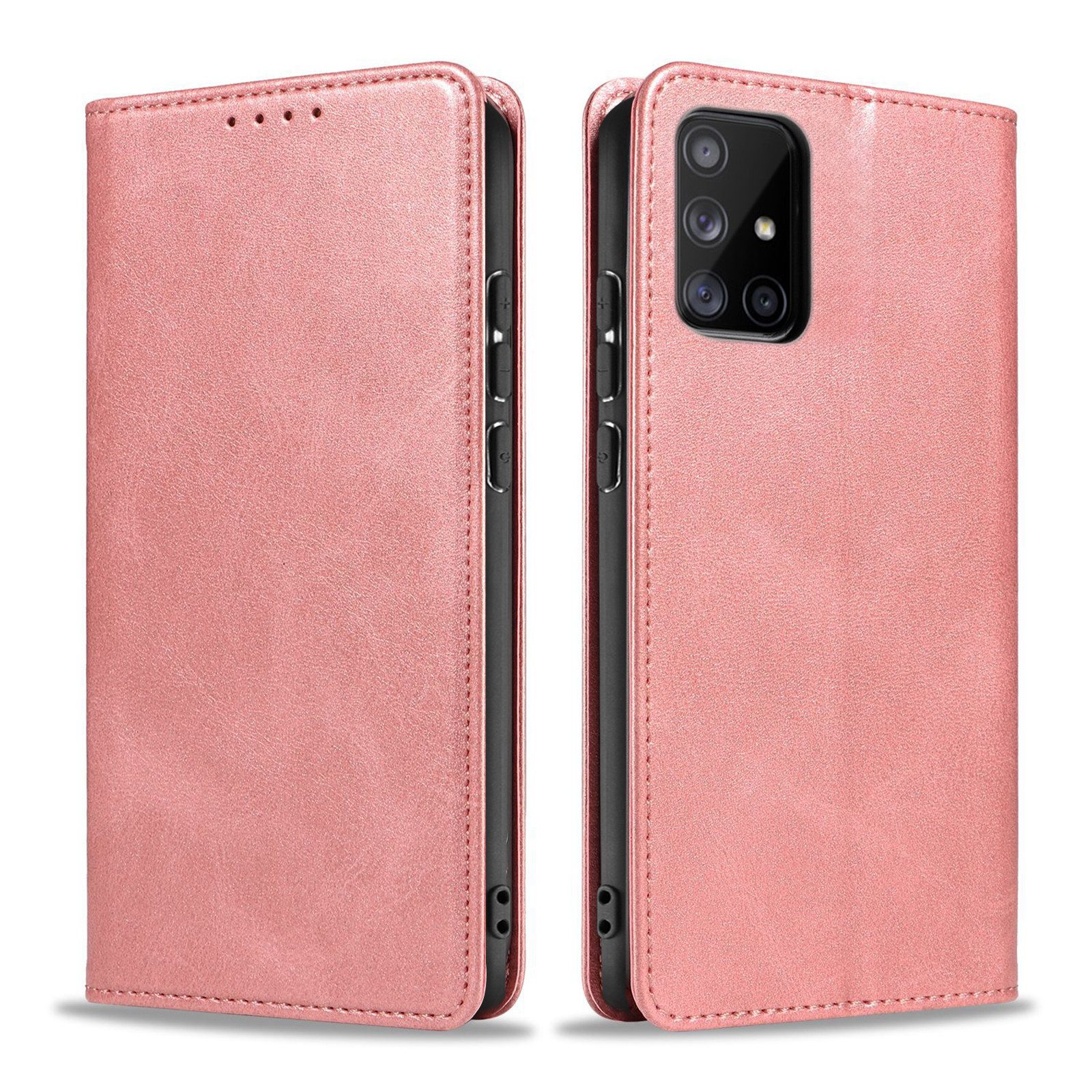 Tec-Expert Handyhülle Tasche Hülle für Samsung Galaxy A51 6.5 Zoll, 6.5", Cover Klapphülle Case mit Kartenfach Fliphülle aufstellbar