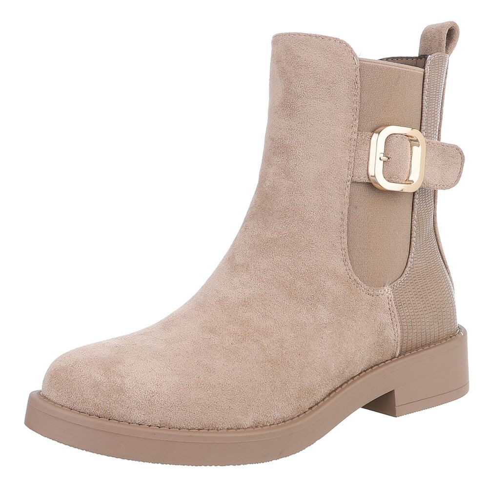 Ital-Design Elegante Damen Chelsea-Boots mit goldfarbenem Detail Stiefelett günstig online kaufen